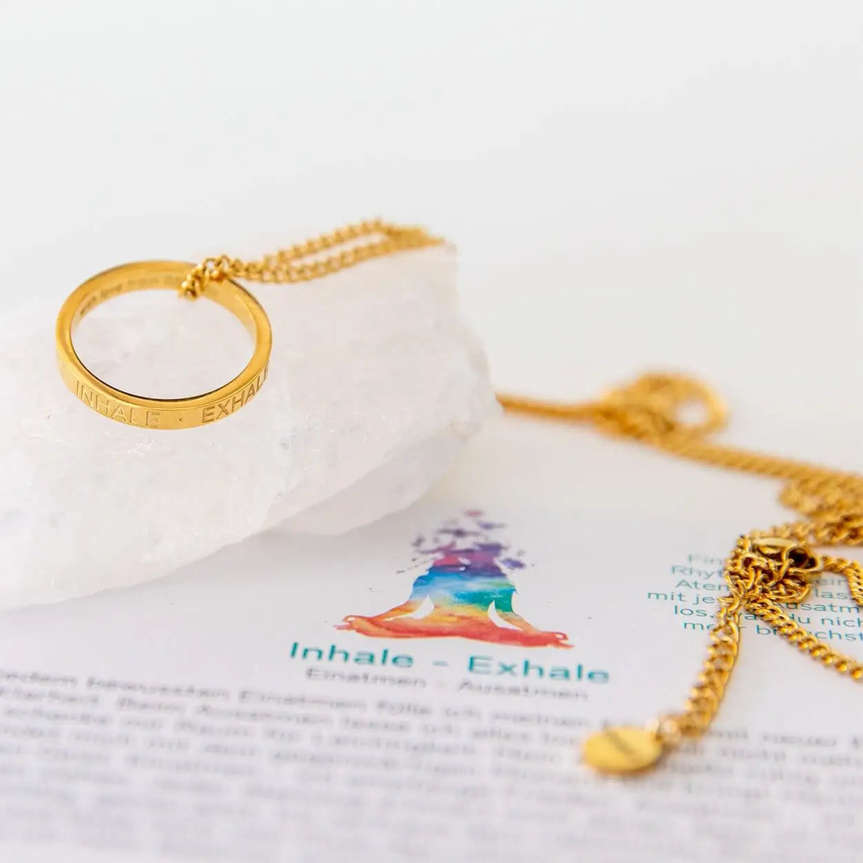 Kette mit Ring | vergoldet | Inhale Exhale