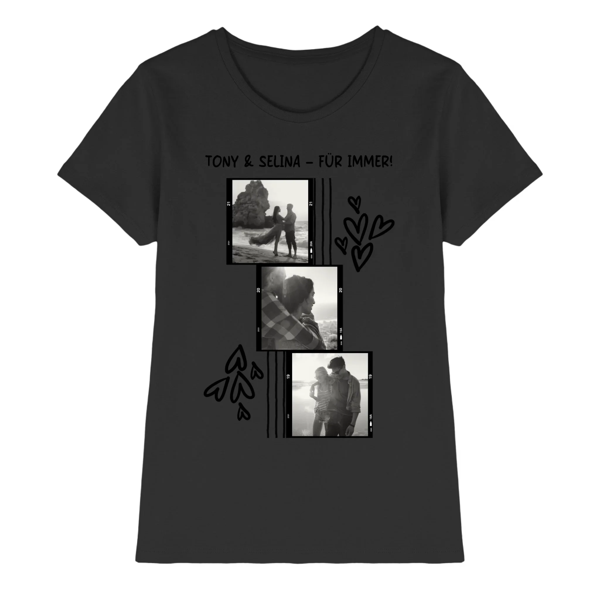 KI-Cartoon-Effekt • mehrere Artikel • ’Statement-Collection’ • Wunschtext • Mein Fotomotiv - Premium Damen T-Shirt Bio