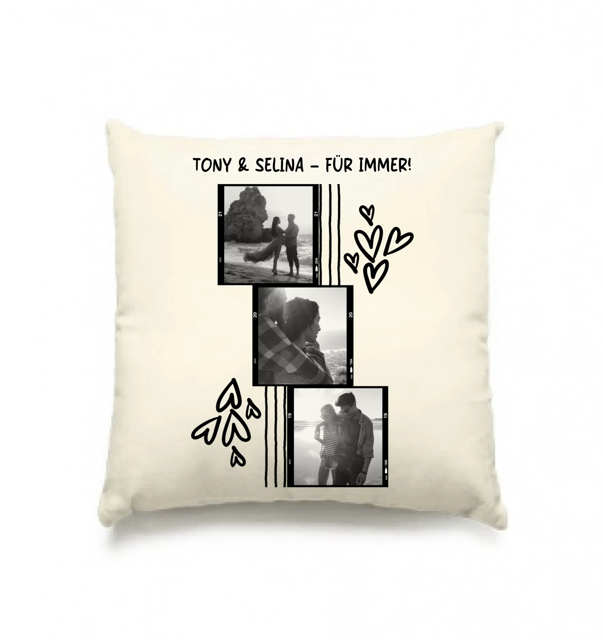 KI-Cartoon-Effekt • mehrere Artikel • ’Statement-Collection’ • Wunschtext • Mein Fotomotiv - Kissen / Natur