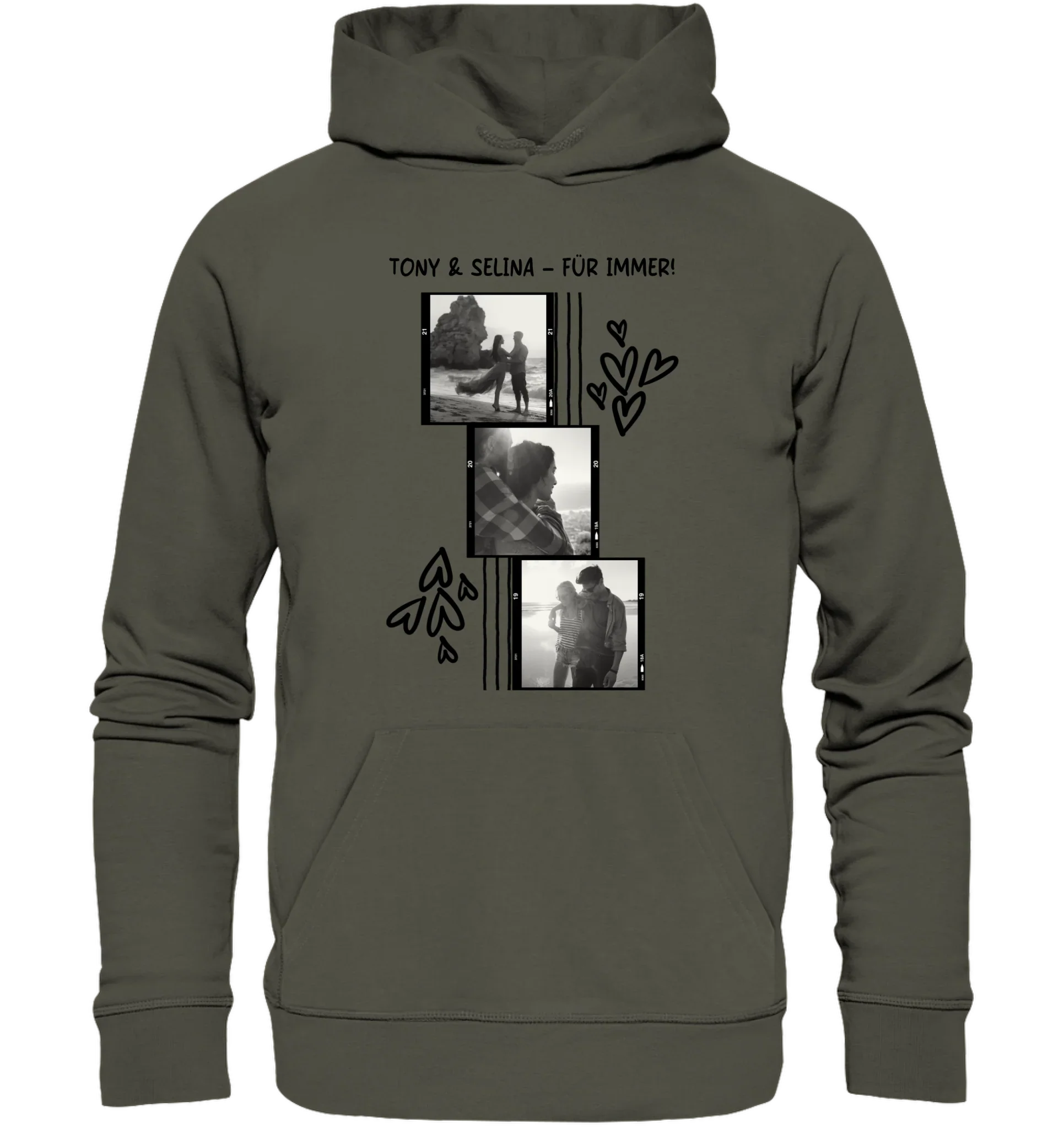 KI-Cartoon-Effekt • mehrere Artikel • ’Statement-Collection’ • Wunschtext • Mein Fotomotiv - Unisex Hoodie • Bio