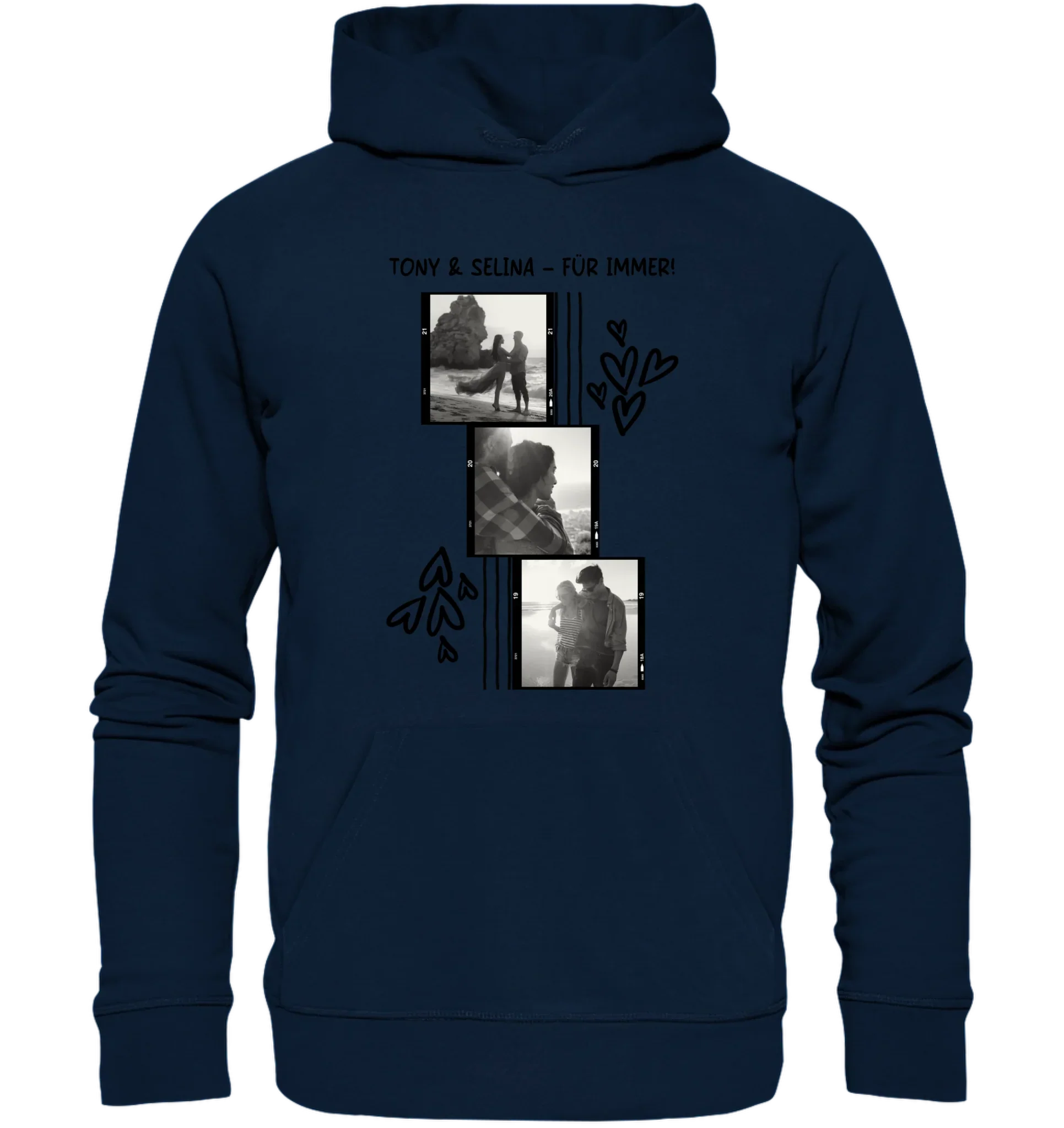 KI-Cartoon-Effekt • mehrere Artikel • ’Statement-Collection’ • Wunschtext • Mein Fotomotiv - Unisex Hoodie • Bio