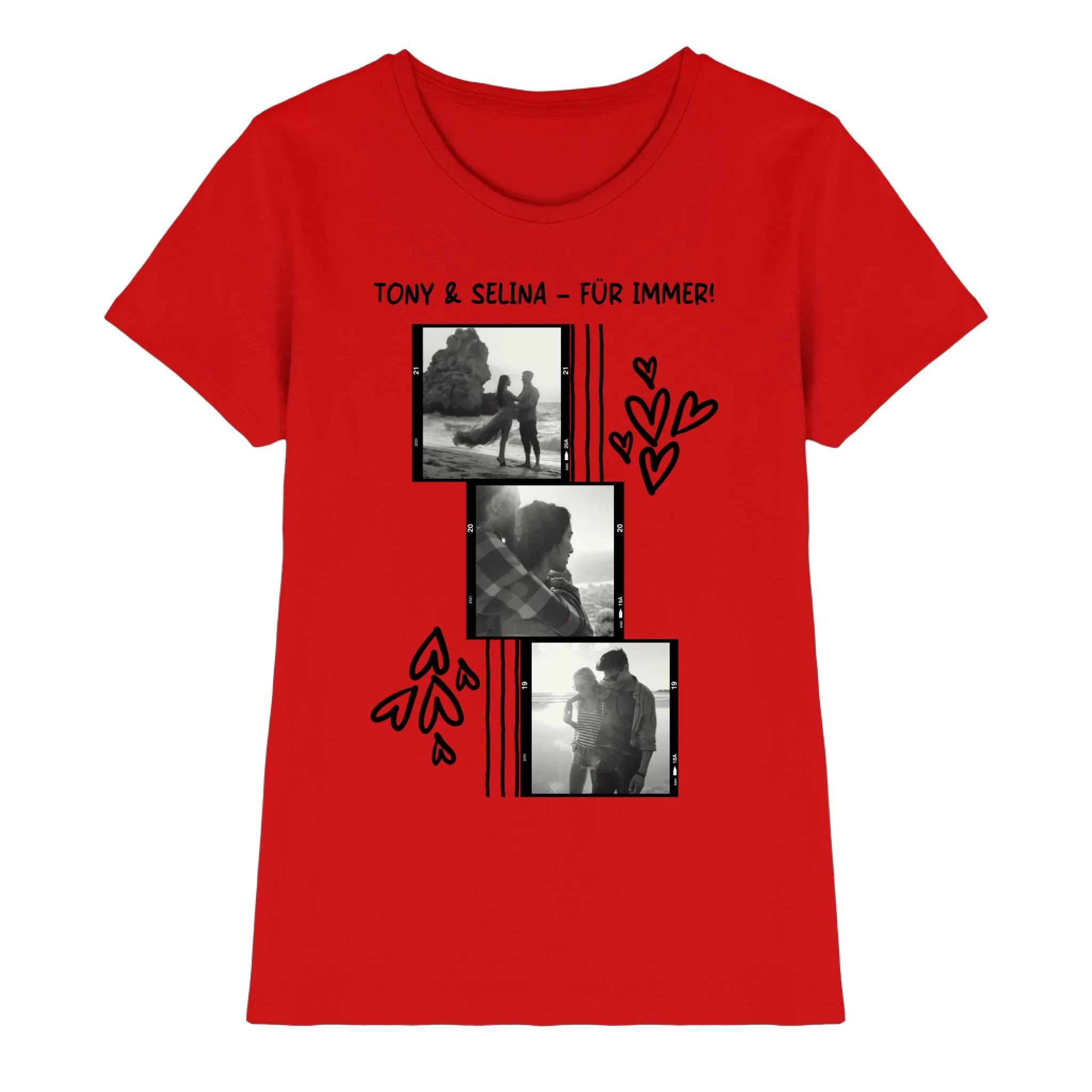 KI-Cartoon-Effekt • mehrere Artikel • ’Statement-Collection’ • Wunschtext • Mein Fotomotiv - Premium Damen T-Shirt Bio