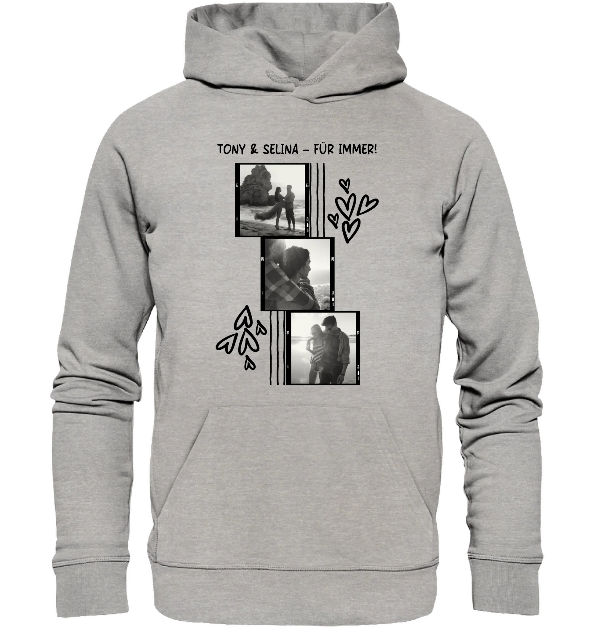 KI-Cartoon-Effekt • mehrere Artikel • ’Statement-Collection’ • Wunschtext • Mein Fotomotiv - Unisex Hoodie • Bio