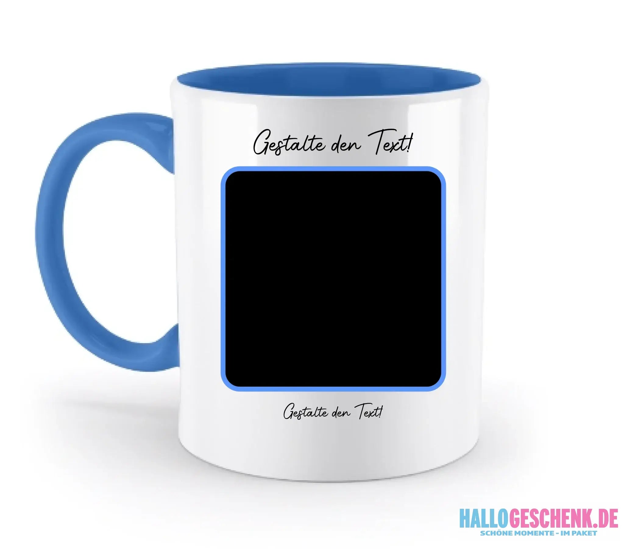 KI-Effekt: Dein Foto im Cartoon-Stil • diverse personalisierbare Artikel - zweifarbige Tasse / Blue / 330ml - KI-Effekte