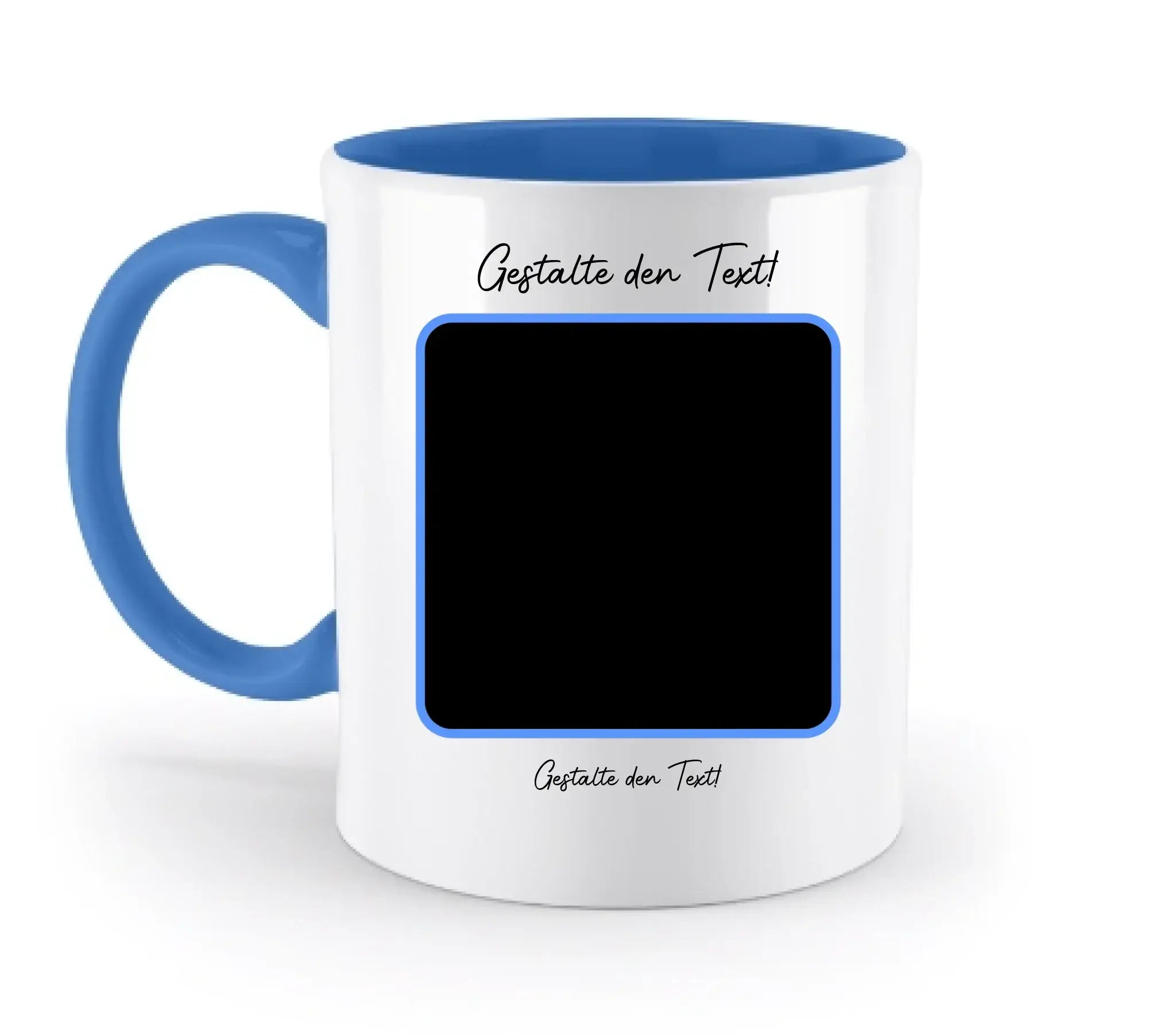 KI-Effekt: Dein Foto im Cartoon-Stil • diverse personalisierbare Artikel - zweifarbige Tasse / Blue / 330ml - KI-Effekte