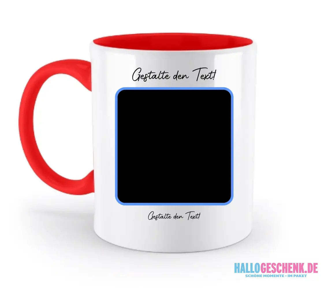 KI-Effekt: Dein Foto im Cartoon-Stil • diverse personalisierbare Artikel - zweifarbige Tasse / Rubin-Red / 330ml