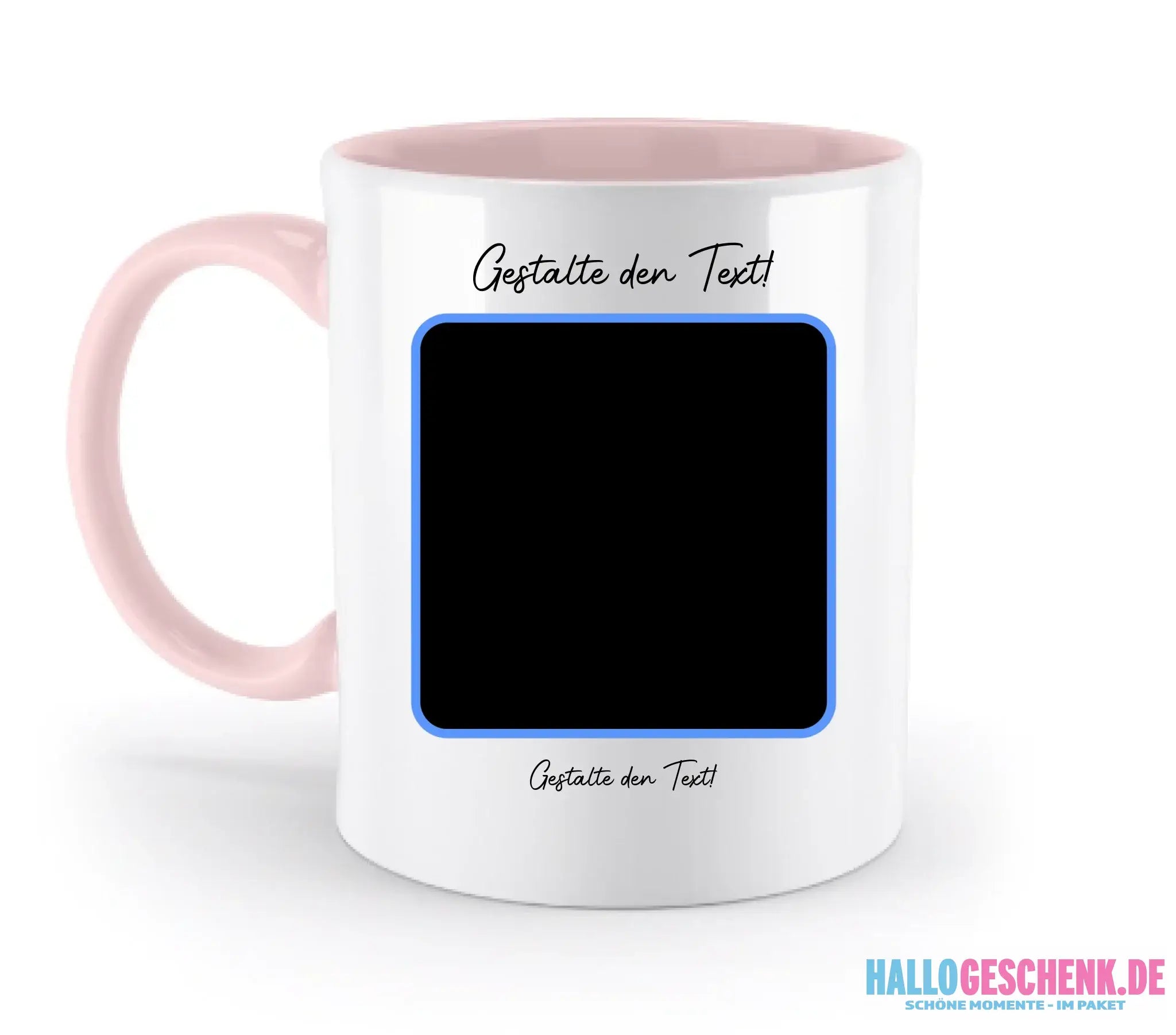 KI-Effekt: Dein Foto im Cartoon-Stil • diverse personalisierbare Artikel - zweifarbige Tasse / Powder-Pink / 330ml