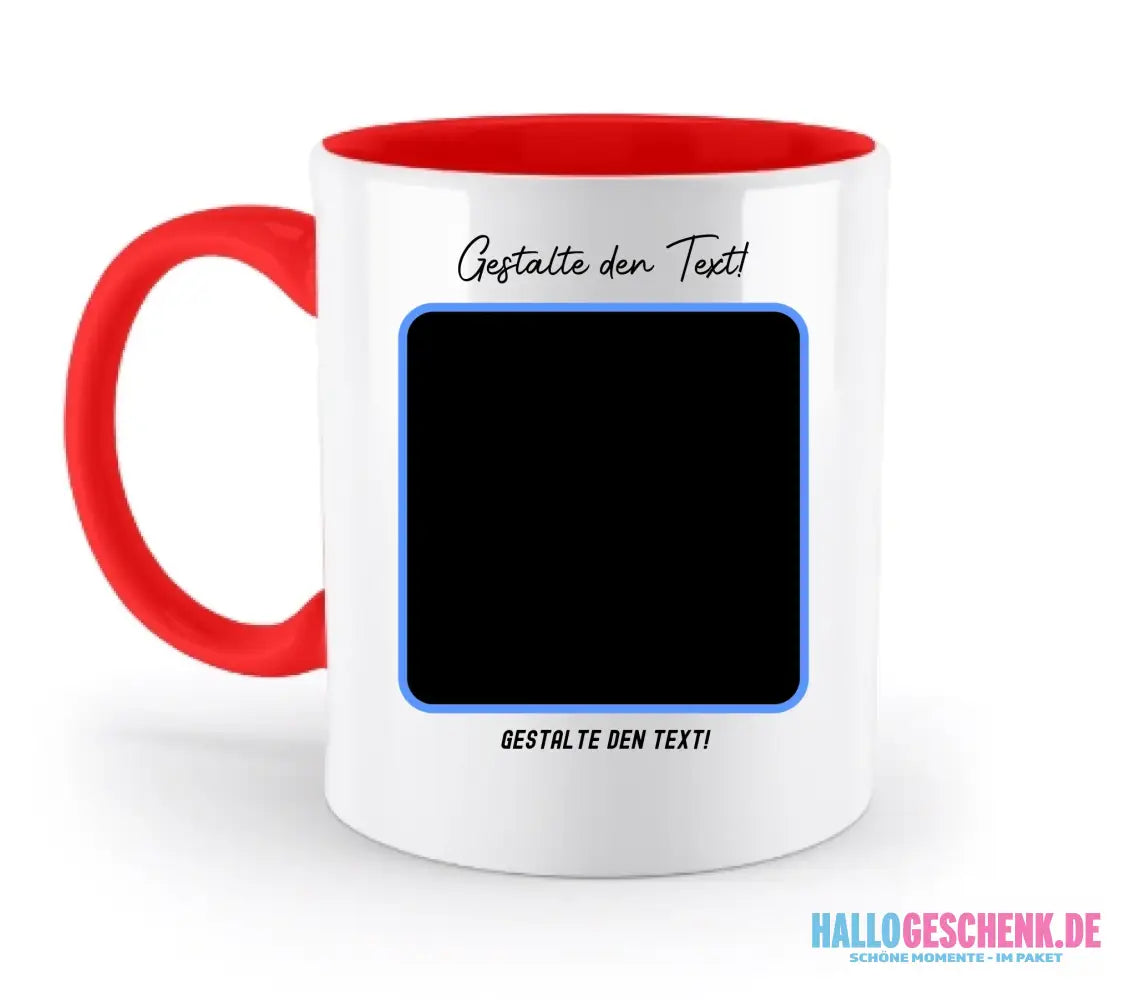 KI-Effekt: Dein Foto im Gamers-Stil • diverse personalisierbare Artikel - zweifarbige Tasse / Rubin-Red / 330ml