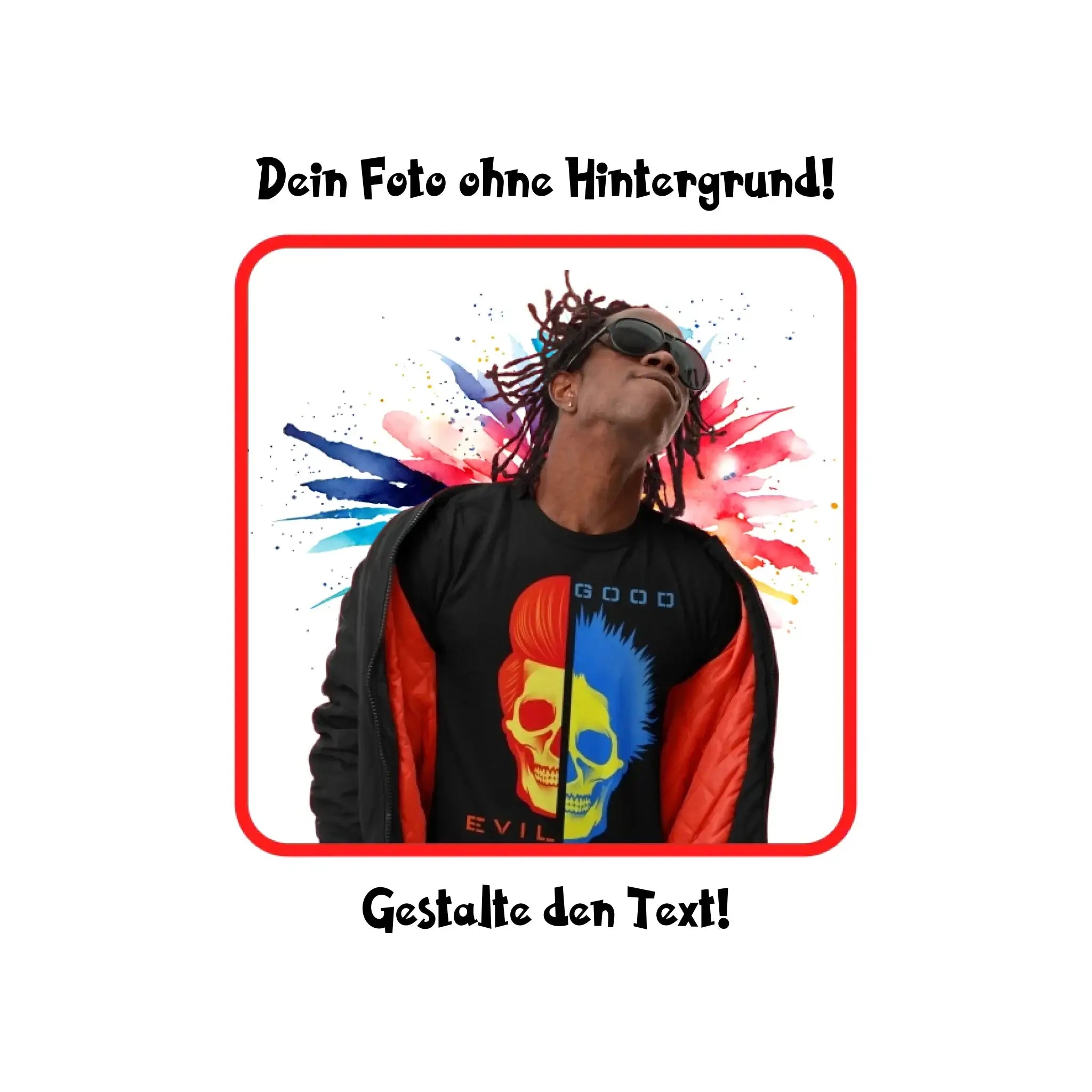 KI-Effekt: Dein Foto mit Hintergrundentferner • diverse personalisierbare Artikel - KI-Effekte