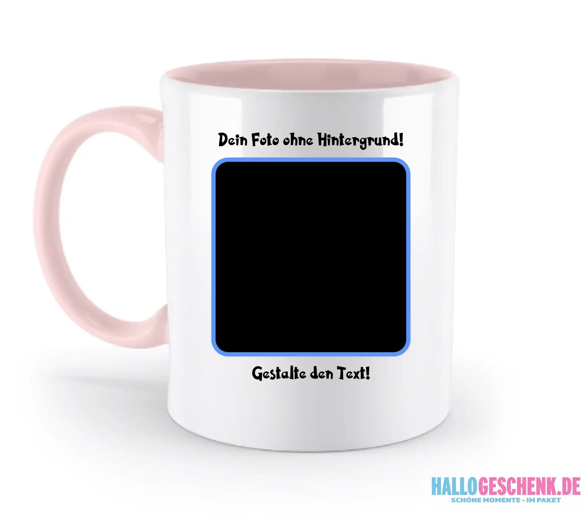 KI-Effekt: Dein Foto mit Hintergrundentferner • diverse personalisierbare Artikel - Tasse / Powder-Pink / 330ml