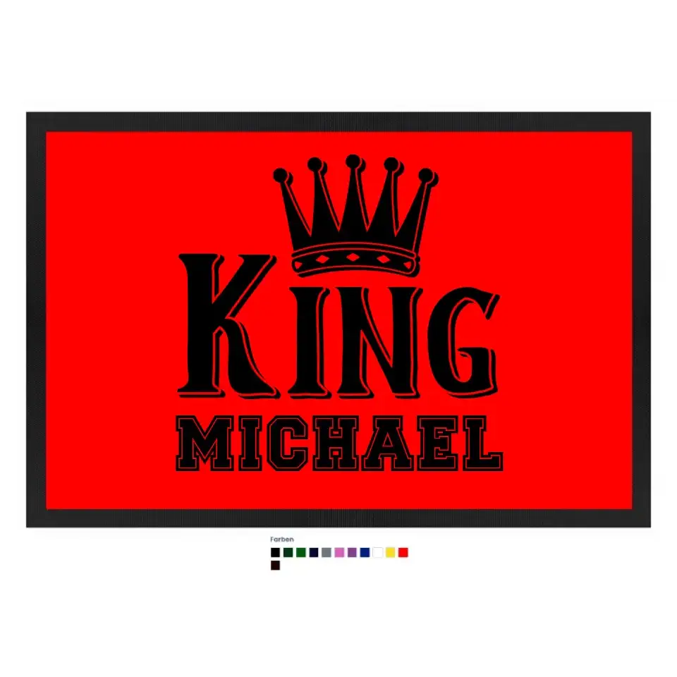 KING + WUNSCHNAME • Fußmatte • Exklusivdesign • personalisiert