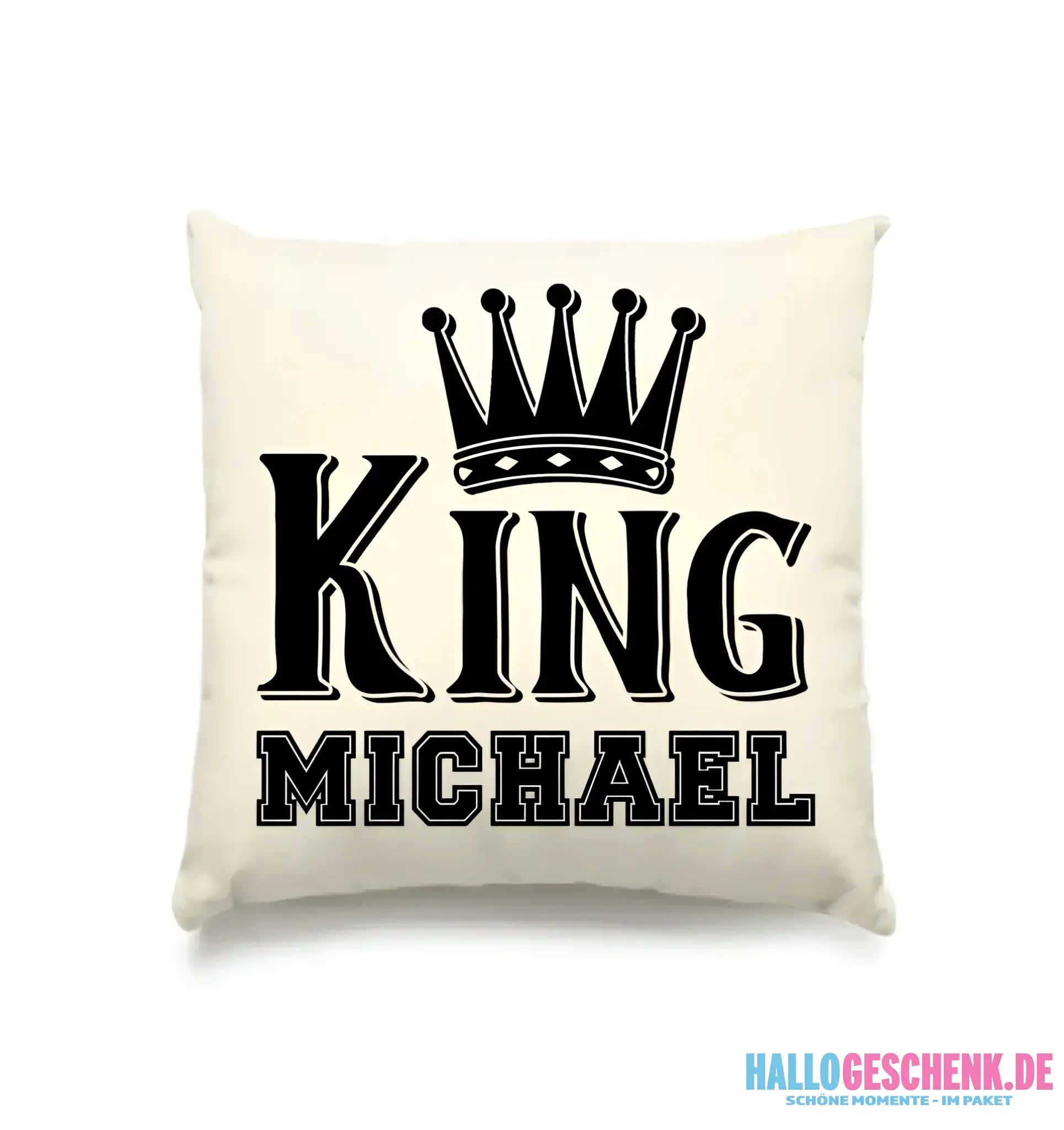 KING + WUNSCHNAME • Kissen 40x40 cm • Exklusivdesign • personalisiert