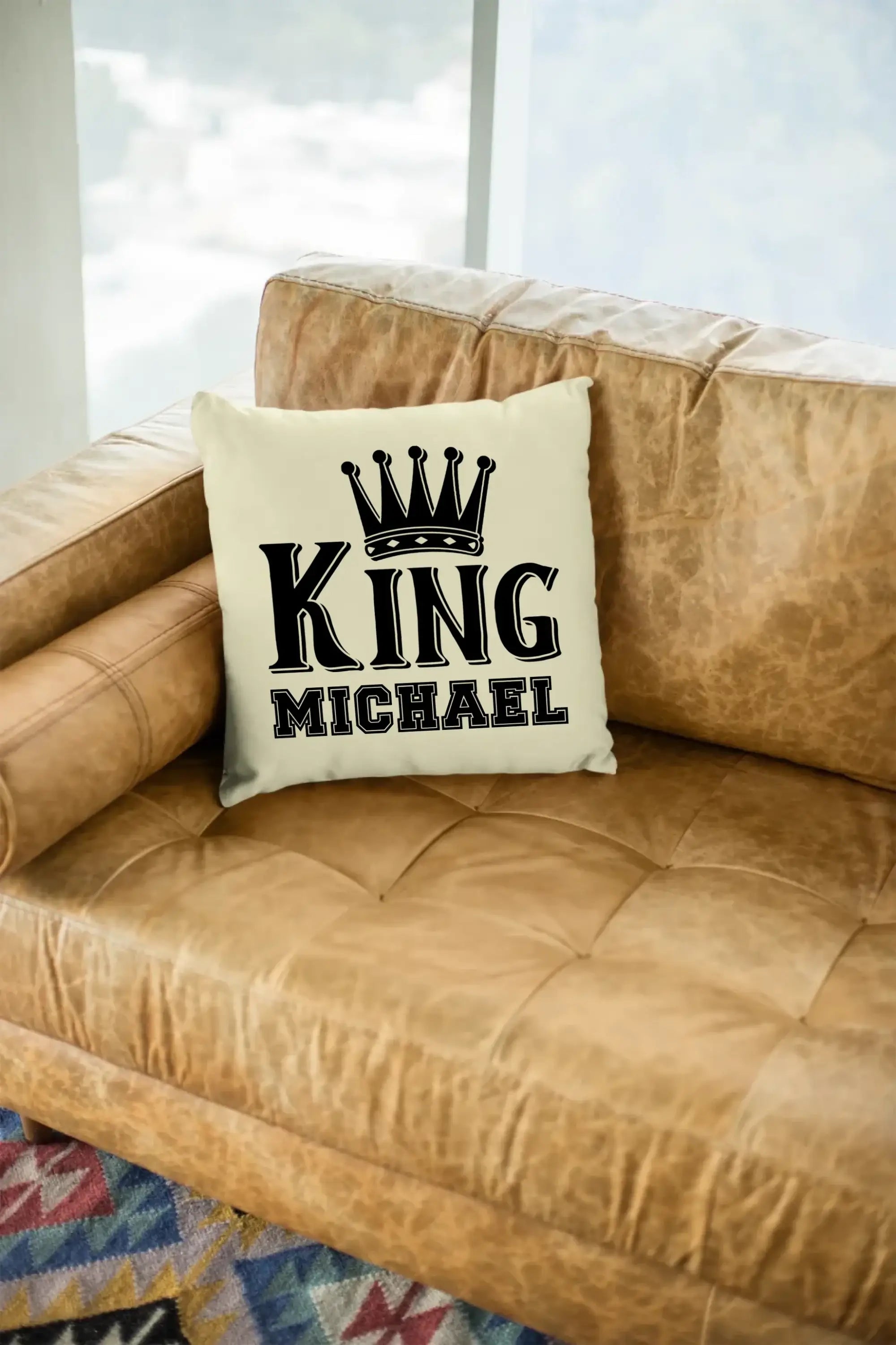 KING + WUNSCHNAME • Kissen 40x40 cm • Exklusivdesign • personalisiert