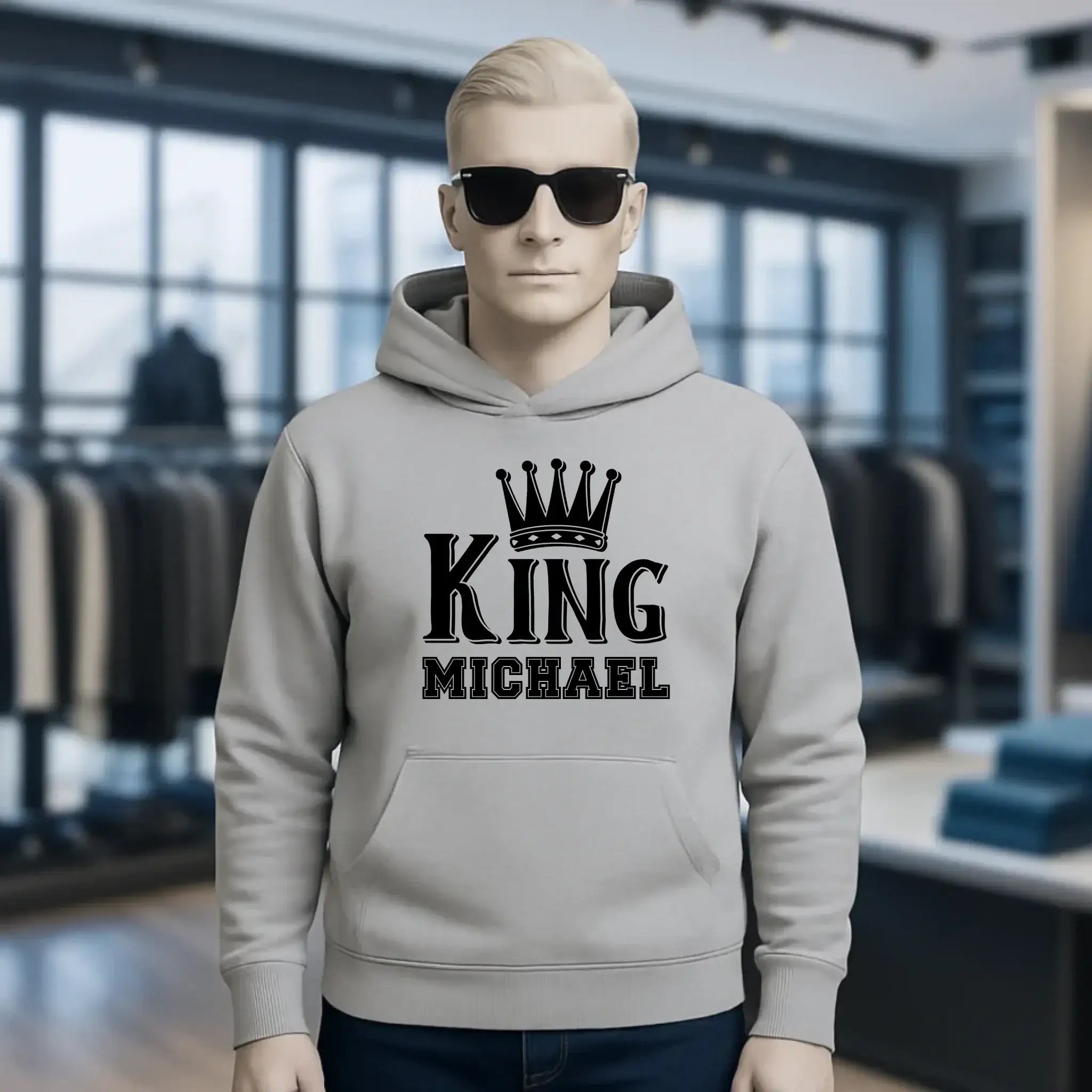 KING + WUNSCHNAME • Unisex Premium Hoodie XS-5XL aus Bio-Baumwolle für Damen & Herren • Exklusivdesign • personalisiert
