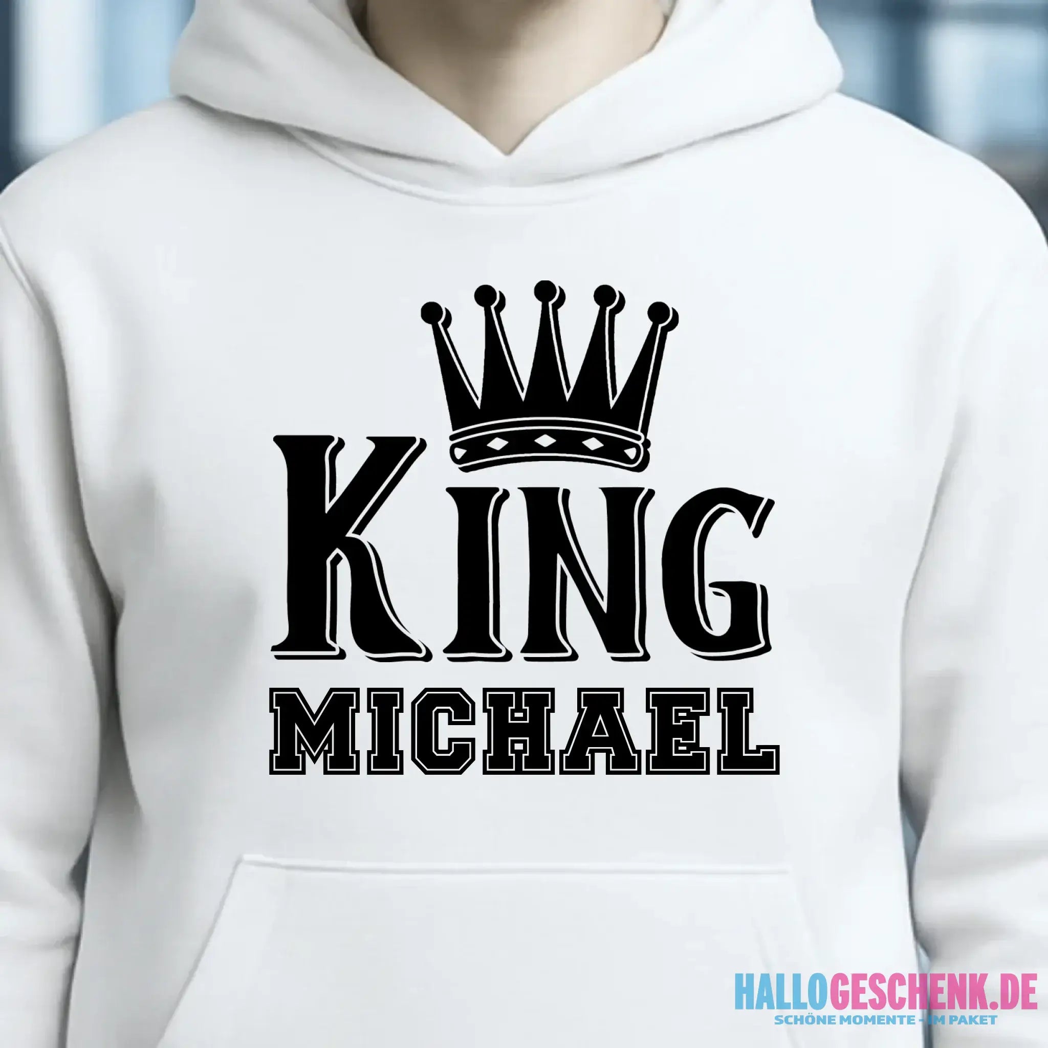 KING + WUNSCHNAME • Unisex Premium Hoodie XS-5XL aus Bio-Baumwolle für Damen & Herren • Exklusivdesign • personalisiert