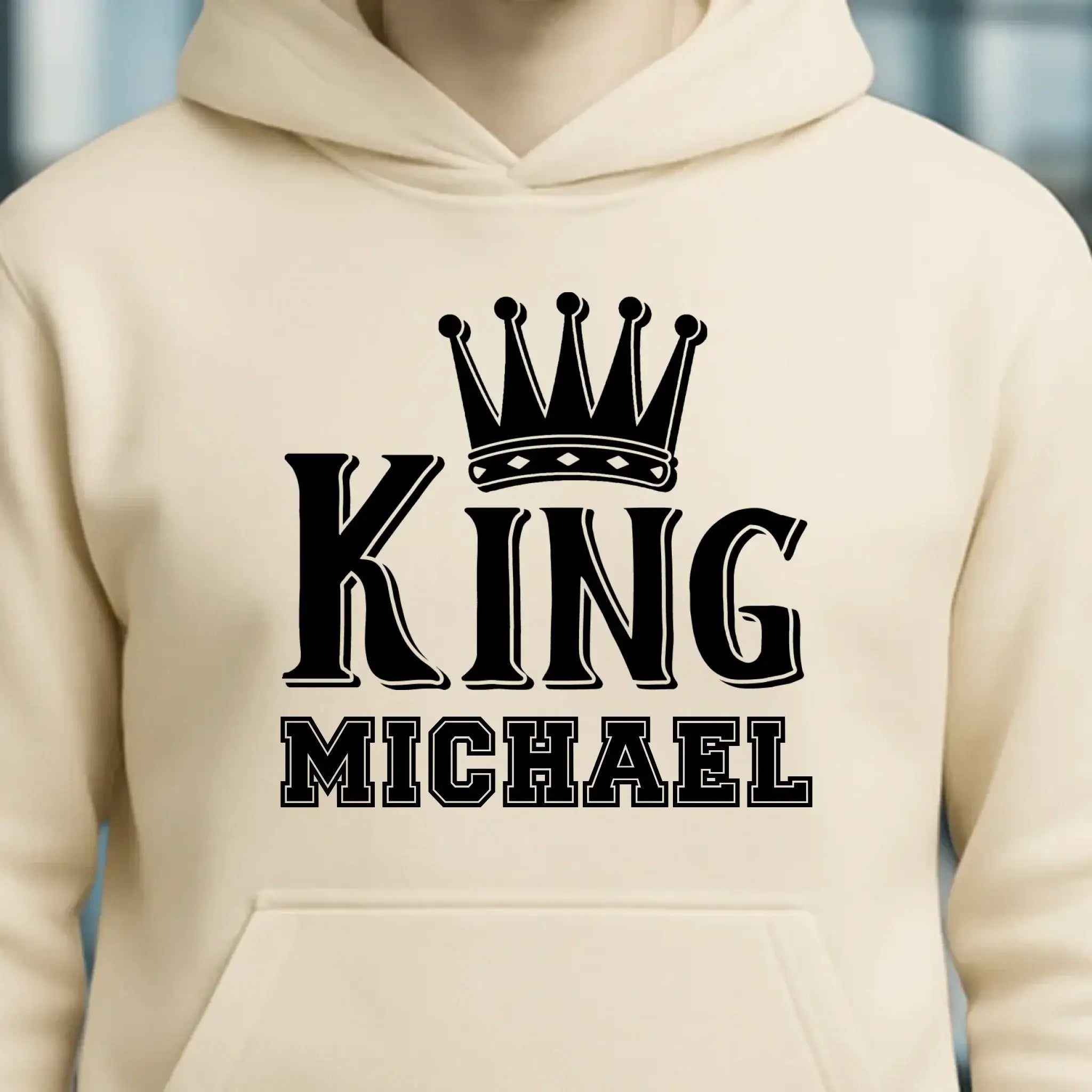 KING + WUNSCHNAME • Unisex Premium Hoodie XS-5XL aus Bio-Baumwolle für Damen & Herren • Exklusivdesign • personalisiert