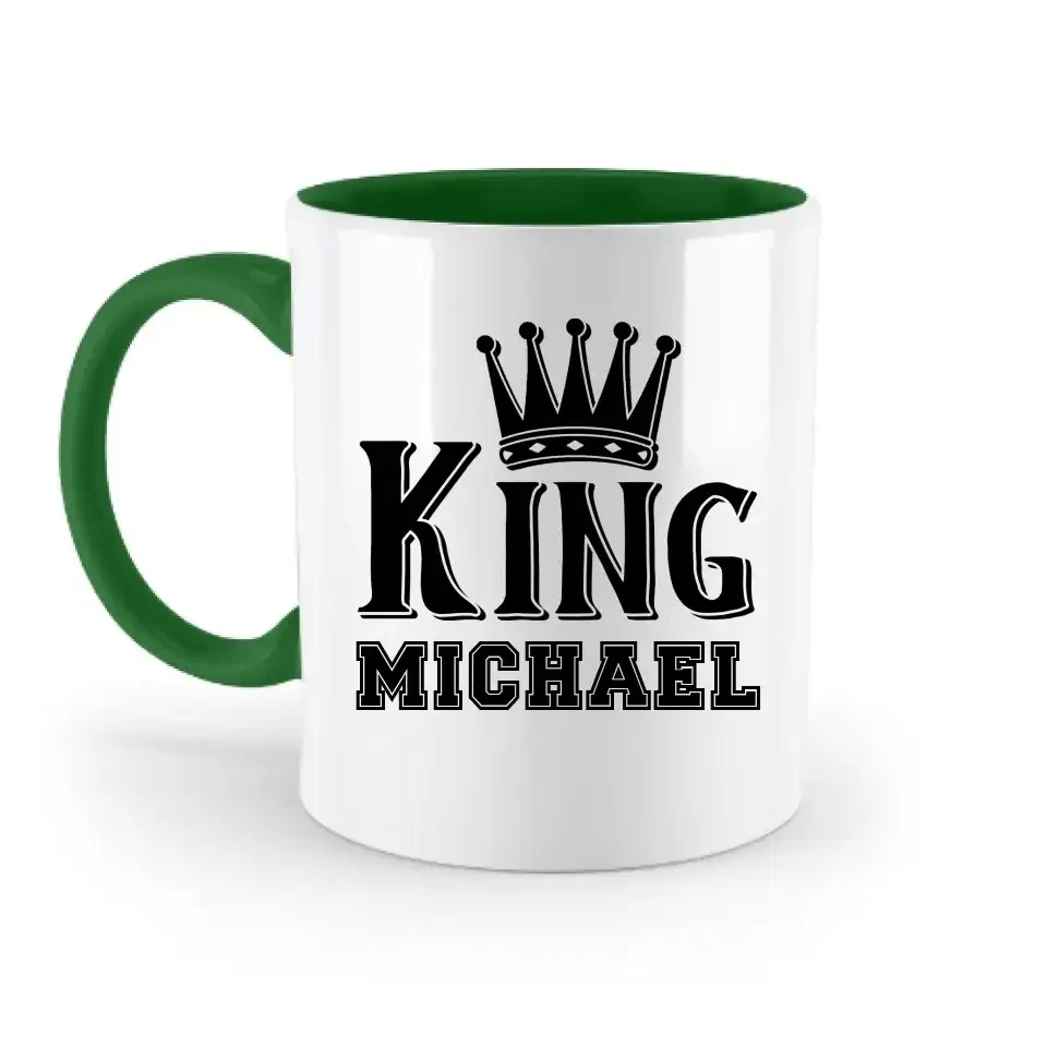 KING + WUNSCHNAME • zweifarbige Tasse • Exklusivdesign • personalisiert