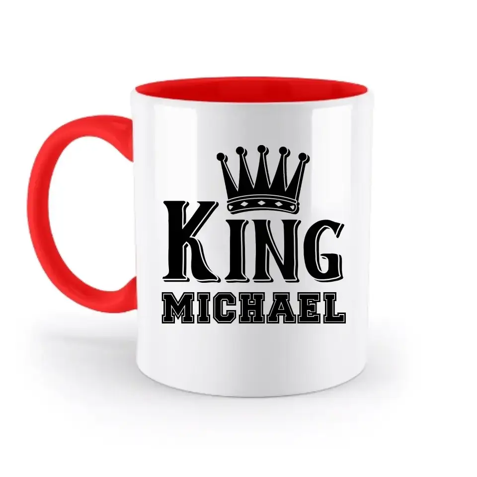 KING + WUNSCHNAME • zweifarbige Tasse • Exklusivdesign • personalisiert