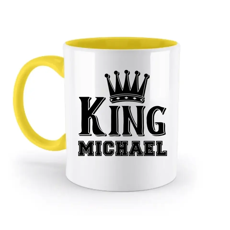 KING + WUNSCHNAME • zweifarbige Tasse • Exklusivdesign • personalisiert