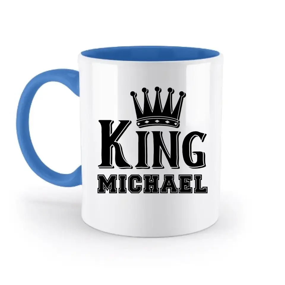 KING + WUNSCHNAME • zweifarbige Tasse • Exklusivdesign • personalisiert