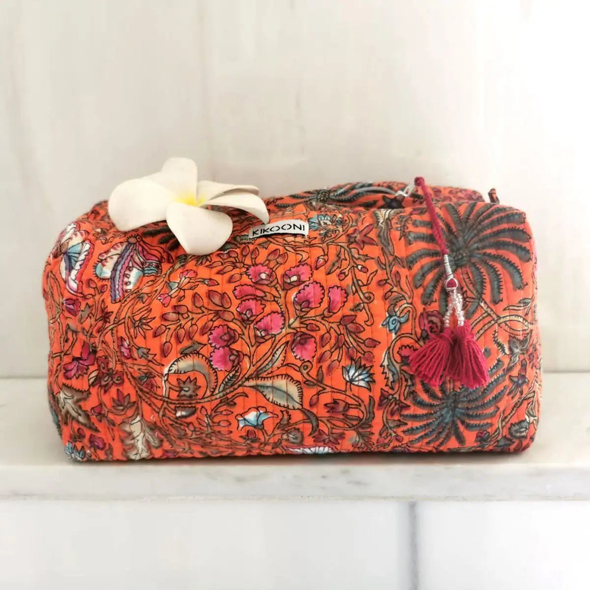 Kosmetiktasche ’orange palm’ - handgefertigte Taschen