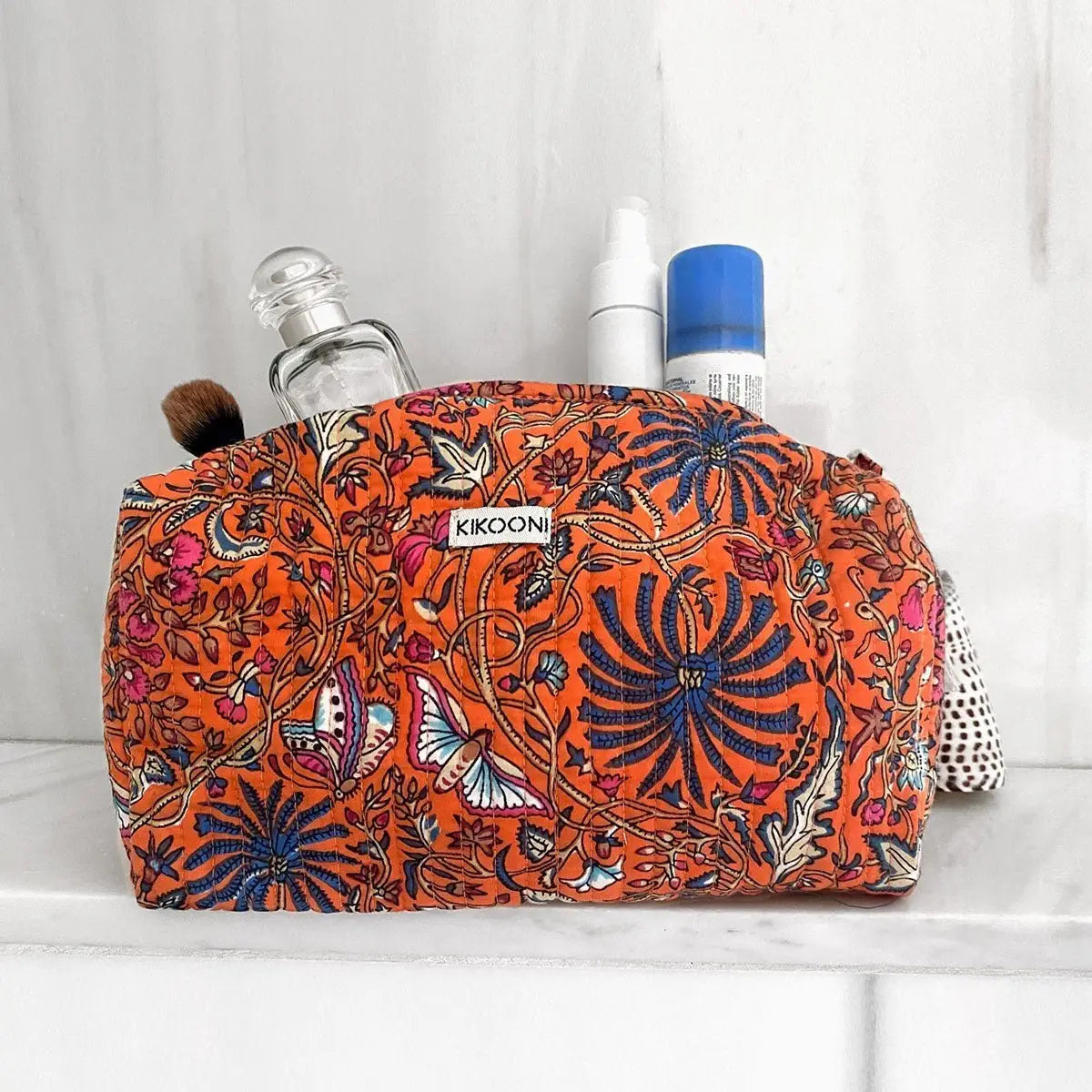 Kosmetiktasche ’orange palm’ - handgefertigte Taschen