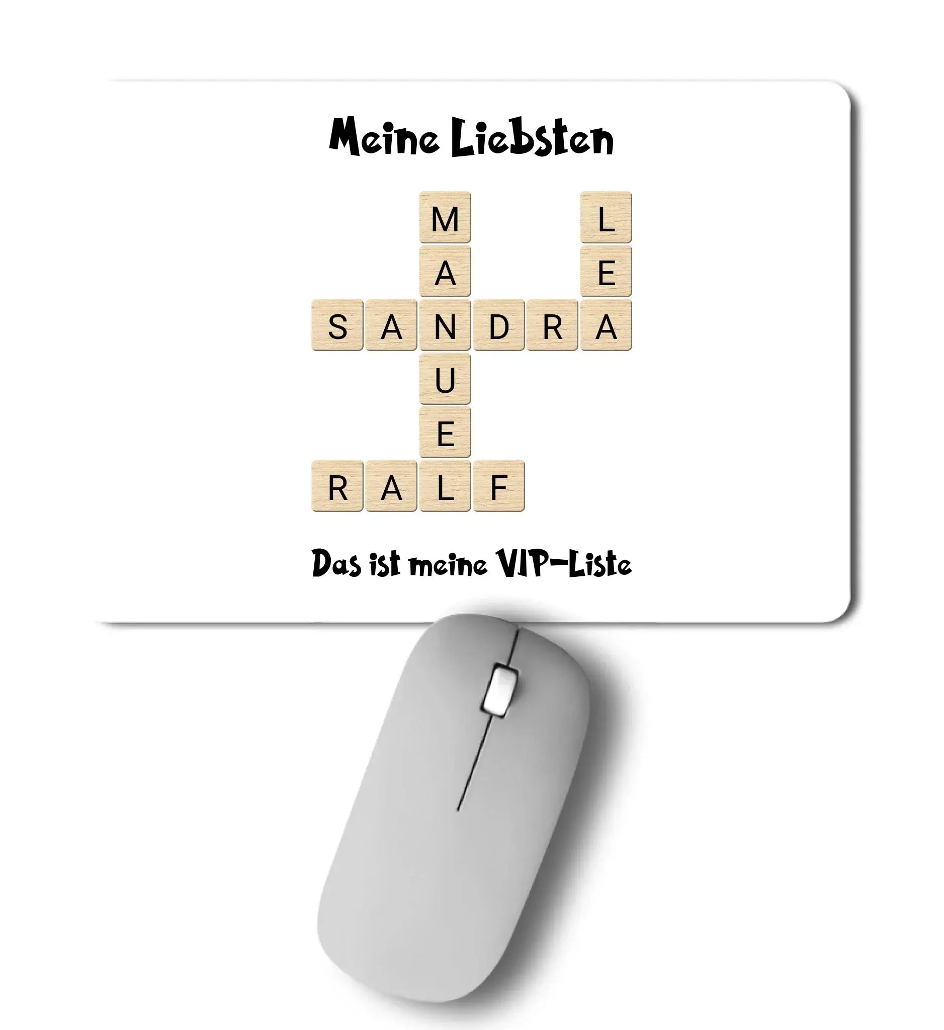 Kreuzwort-Motiv • mehrere Artikel • ’Statement-Collection’ • Wunschtext • Mein Motiv - Mousepad / Сolored / 27cm-x-19cm