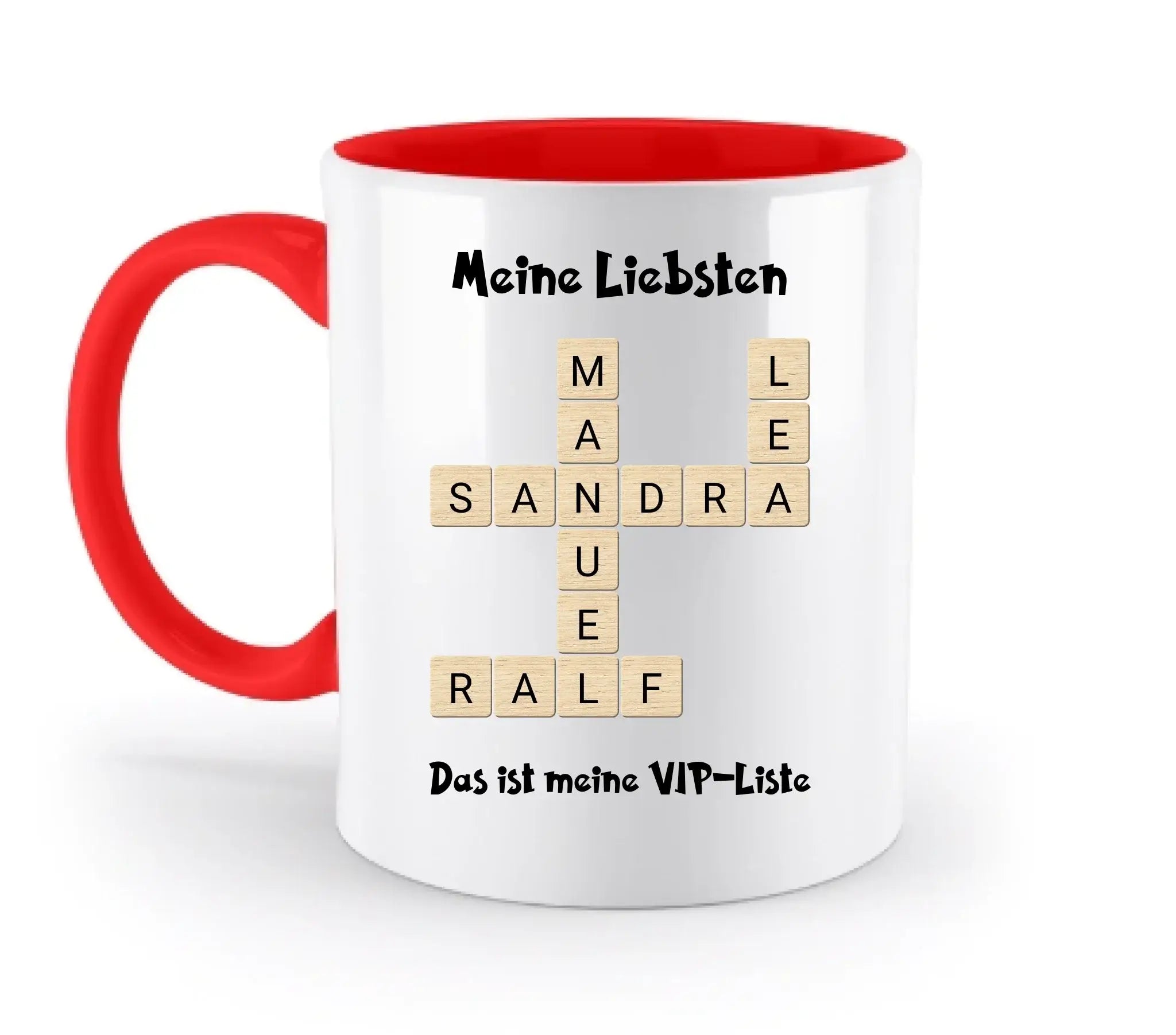 Kreuzwort-Motiv • mehrere Artikel • ’Statement-Collection’ • Wunschtext • Mein Motiv - Tassen / Rubin-Red / 330ml