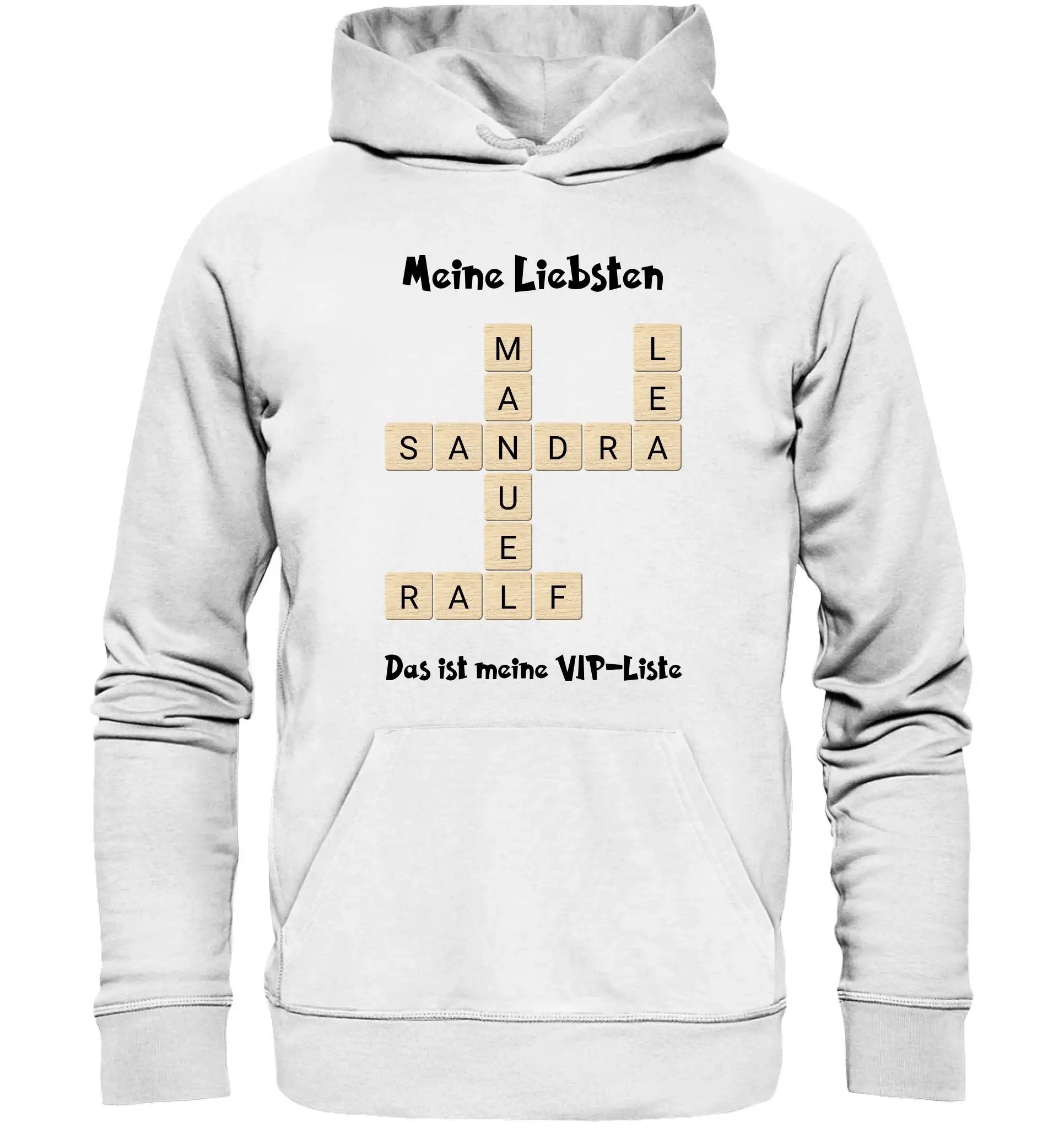Kreuzwort-Motiv • mehrere Artikel • ’Statement-Collection’ • Wunschtext • Mein Motiv - Unisex Hoodie • Bio Premium Plus