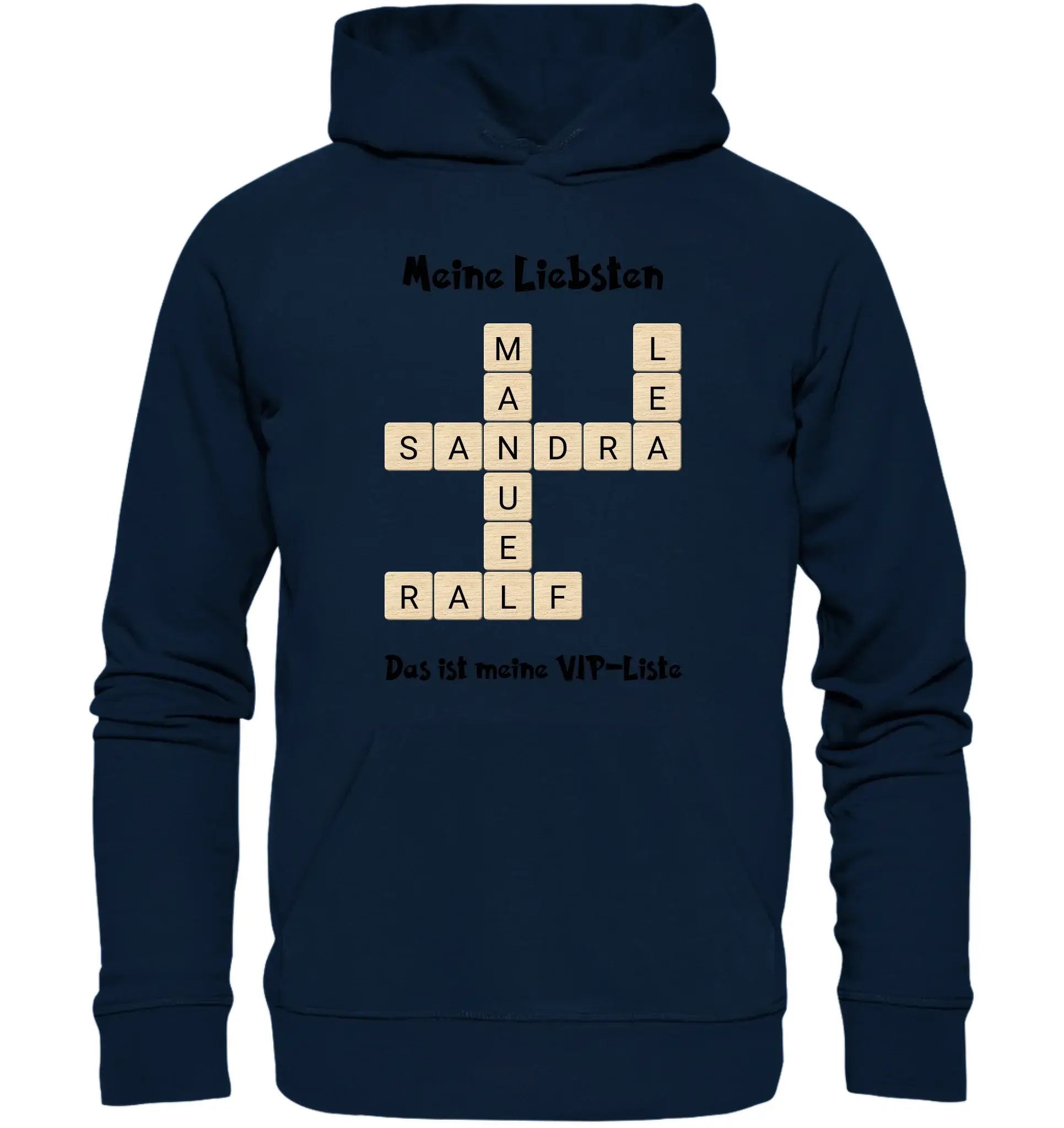 Kreuzwort-Motiv • mehrere Artikel • ’Statement-Collection’ • Wunschtext • Mein Motiv - Unisex Hoodie • Bio Premium Plus