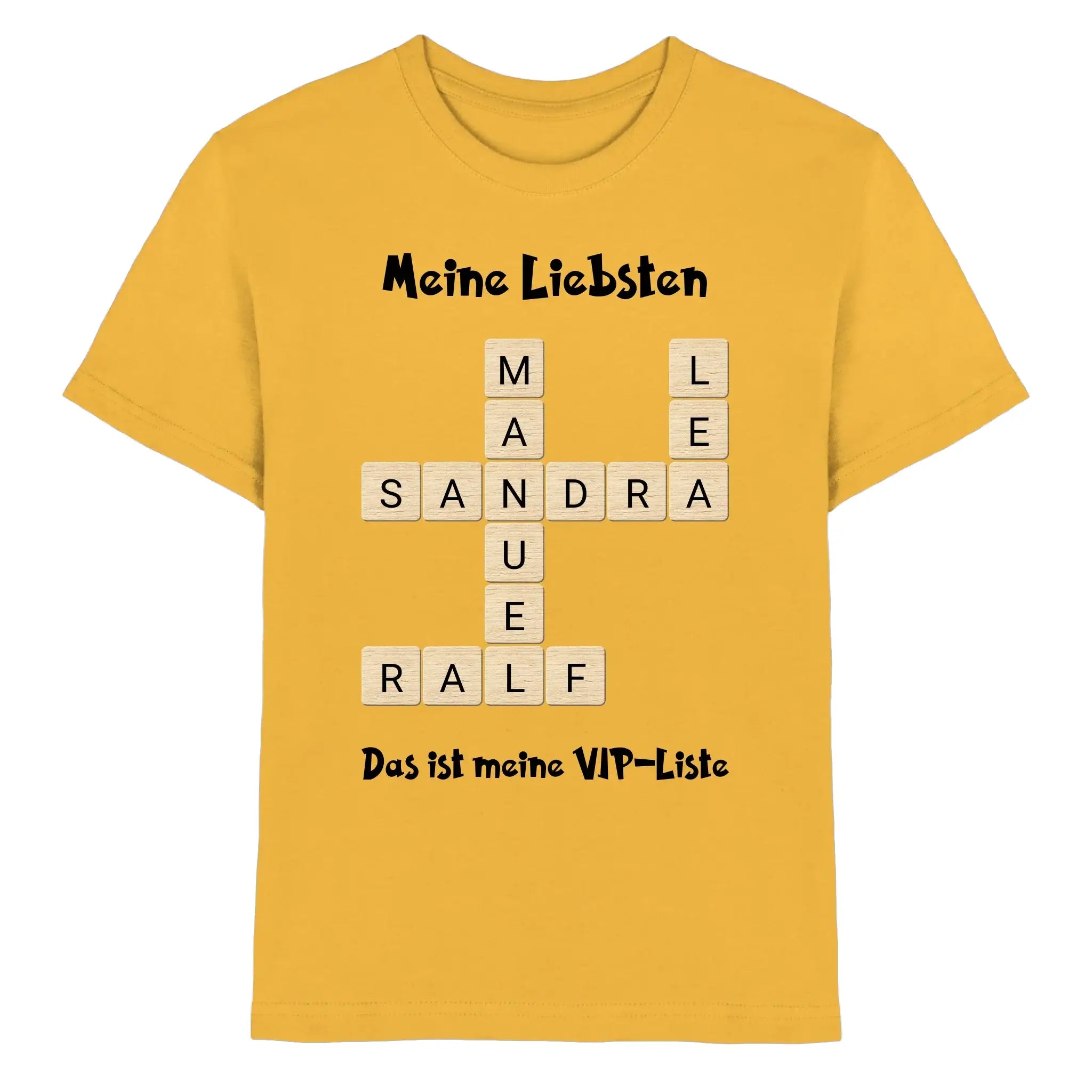 Kreuzwort-Motiv • mehrere Artikel • ’Statement-Collection’ • Wunschtext • Mein Motiv - Premium Kinder T-Shirt / Gold