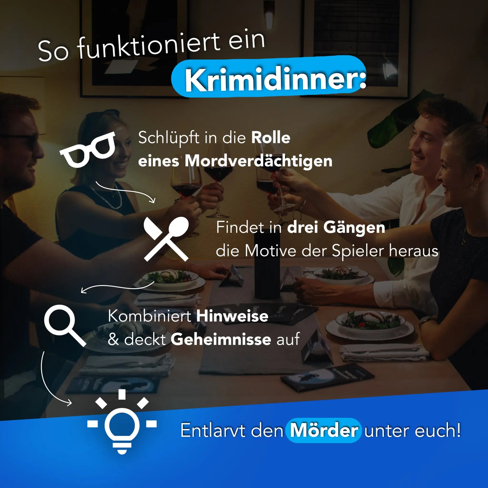 Krimidinner das letzte konzert blaues textoverlay zum mordmysterium für 6-8 personen spielspaß zu hause