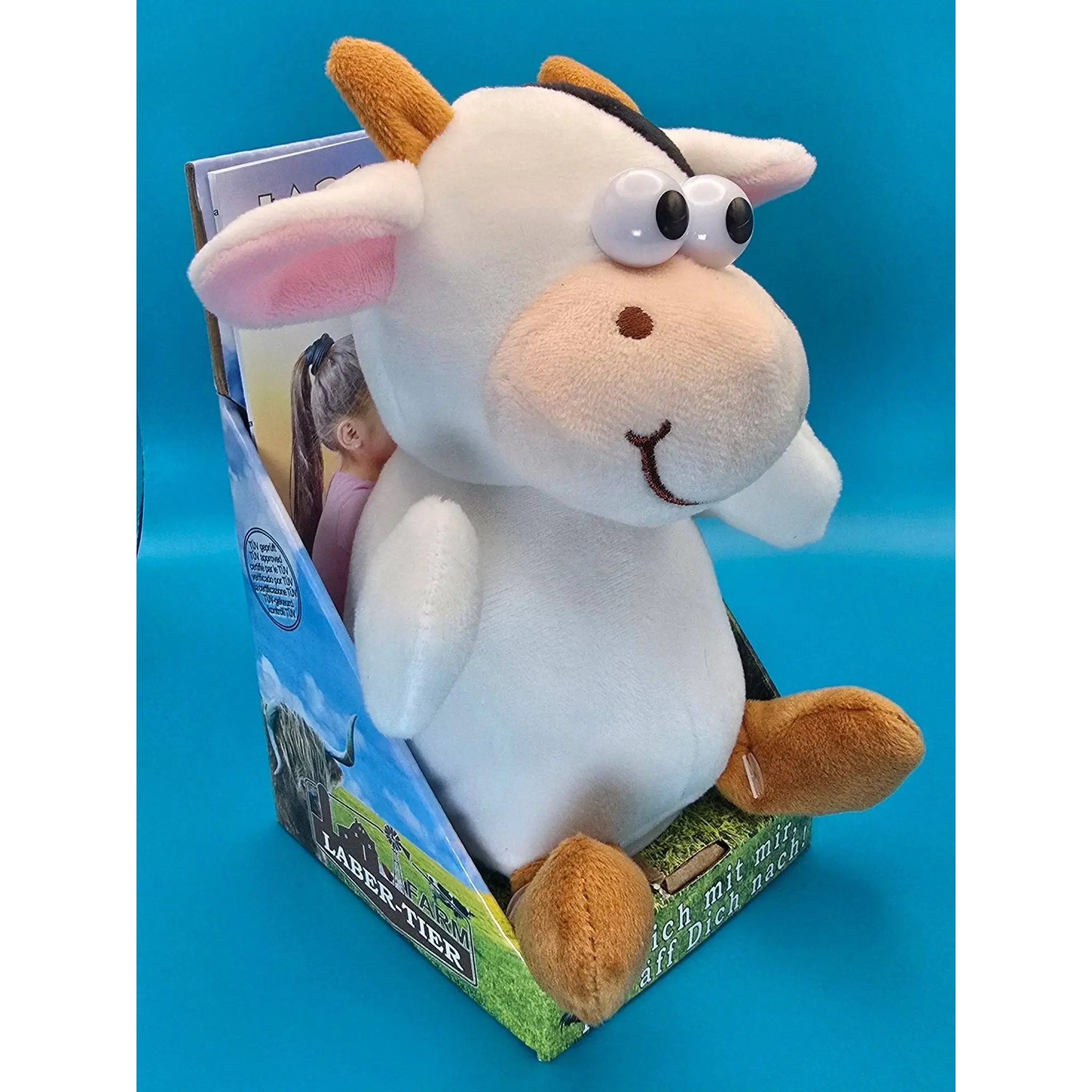 Laber-Kuh RITA, die alles nachplappert • inkl. Batterien • 15x12x16,5cm • Labertiere