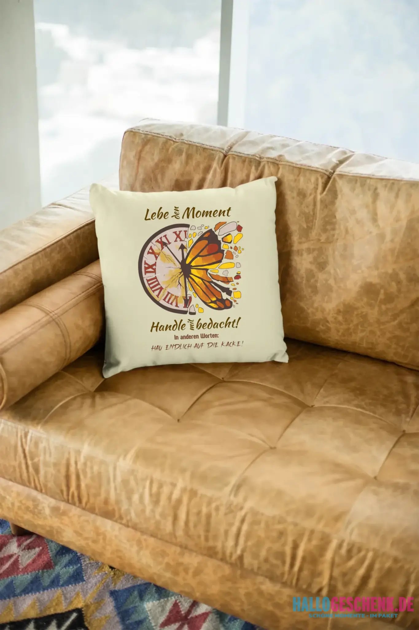 Lebe den Moment • Kissen 40x40 cm • Exklusivdesign • personalisiert