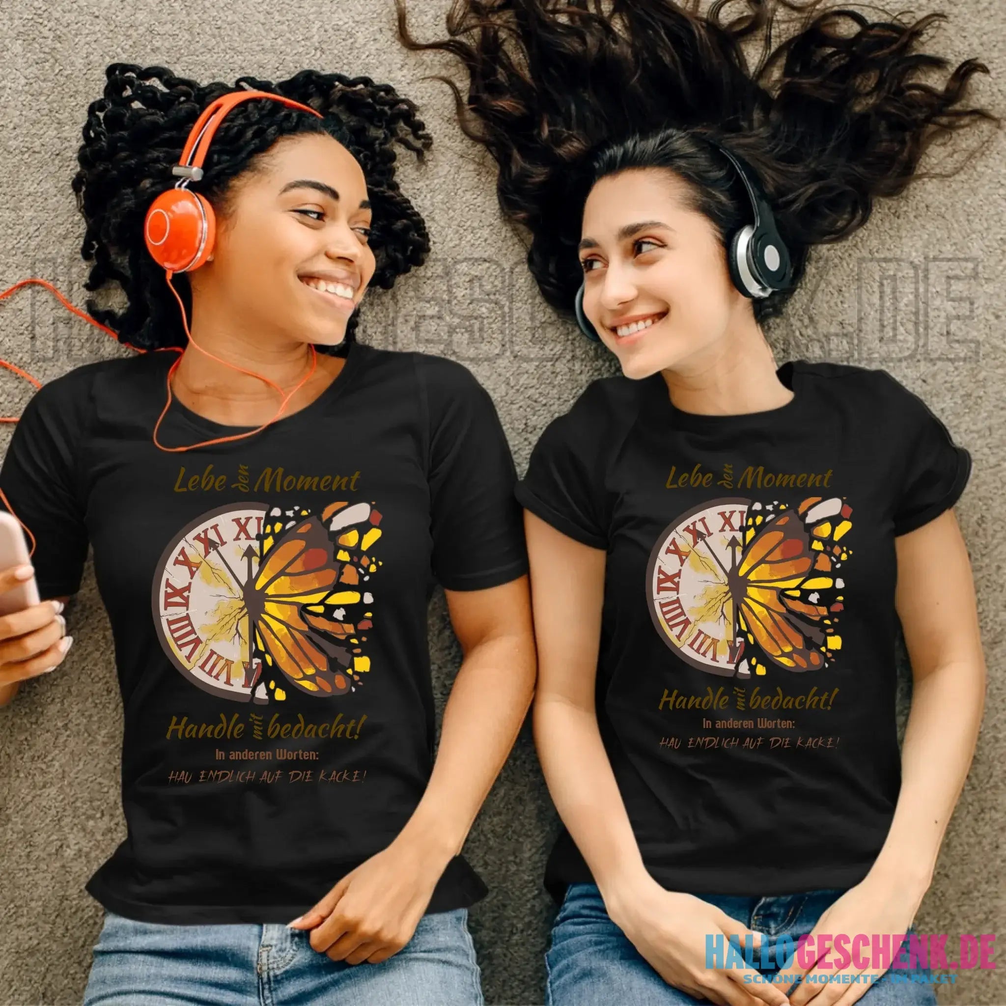 Lebe den Moment • Ladies Premium T-Shirt XS-2XL aus Bio-Baumwolle für Damen • Exklusivdesign • personalisiert