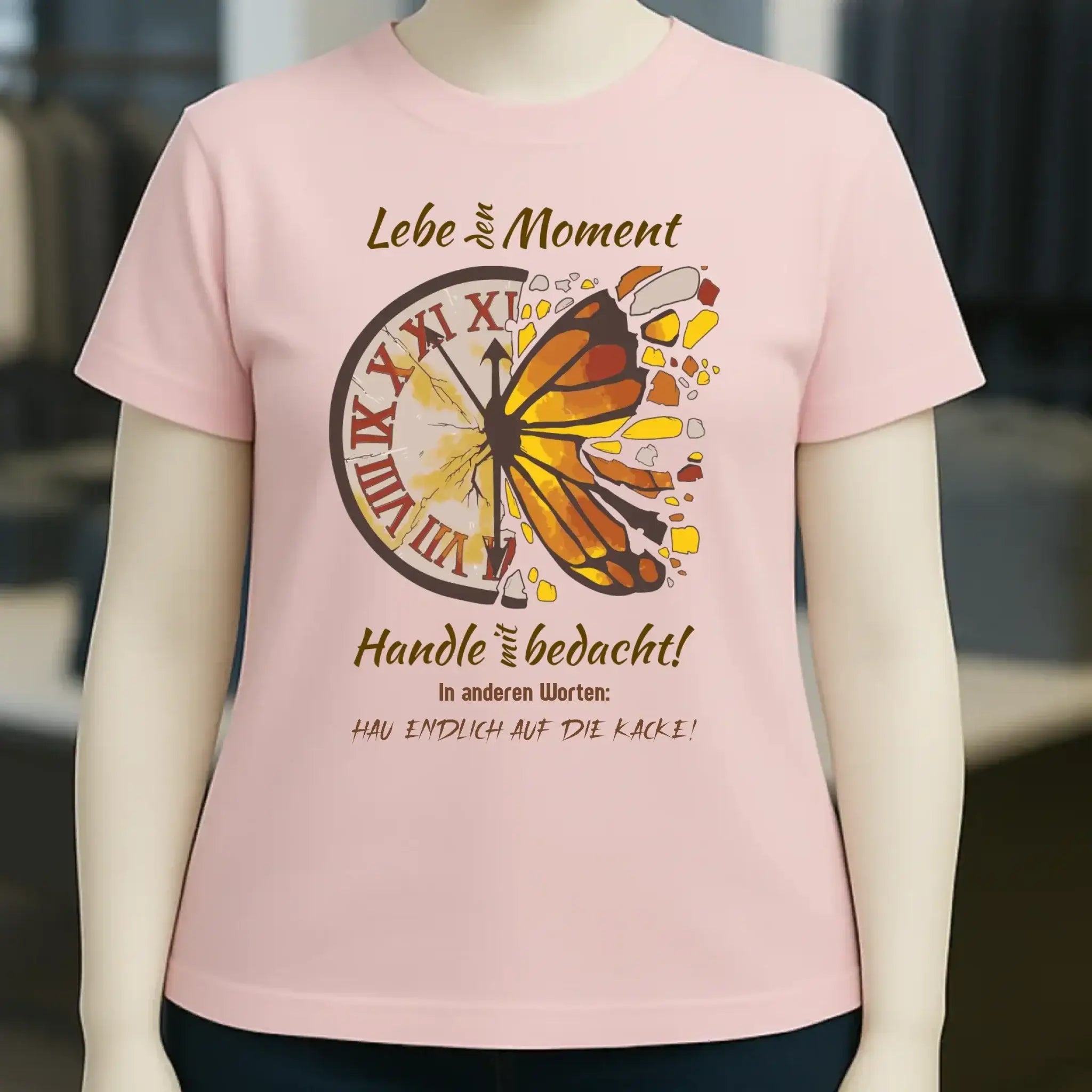Lebe den Moment • Ladies Premium T-Shirt XS-2XL aus Bio-Baumwolle für Damen • Exklusivdesign • personalisiert