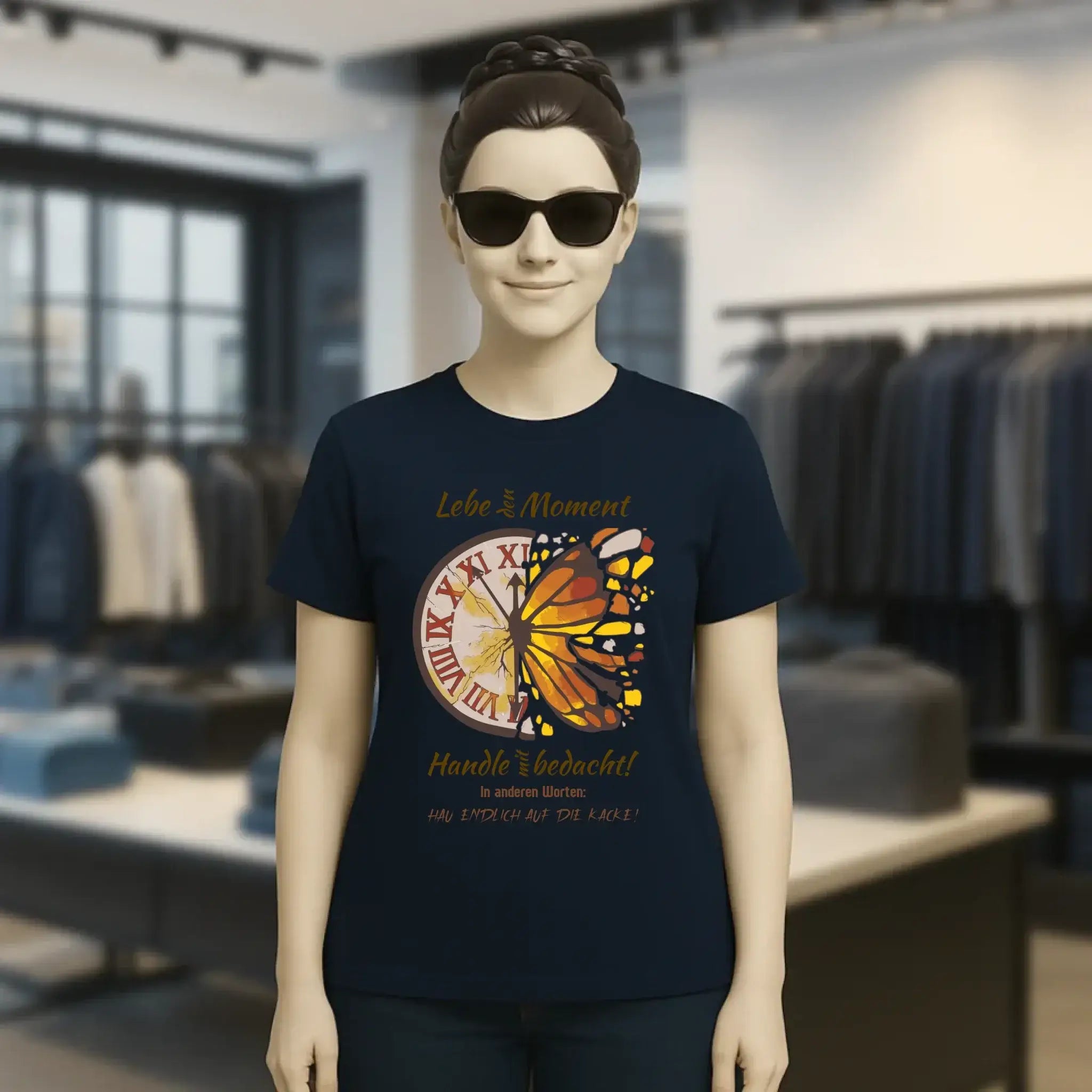 Lebe den Moment • Ladies Premium T-Shirt XS-2XL aus Bio-Baumwolle für Damen • Exklusivdesign • personalisiert