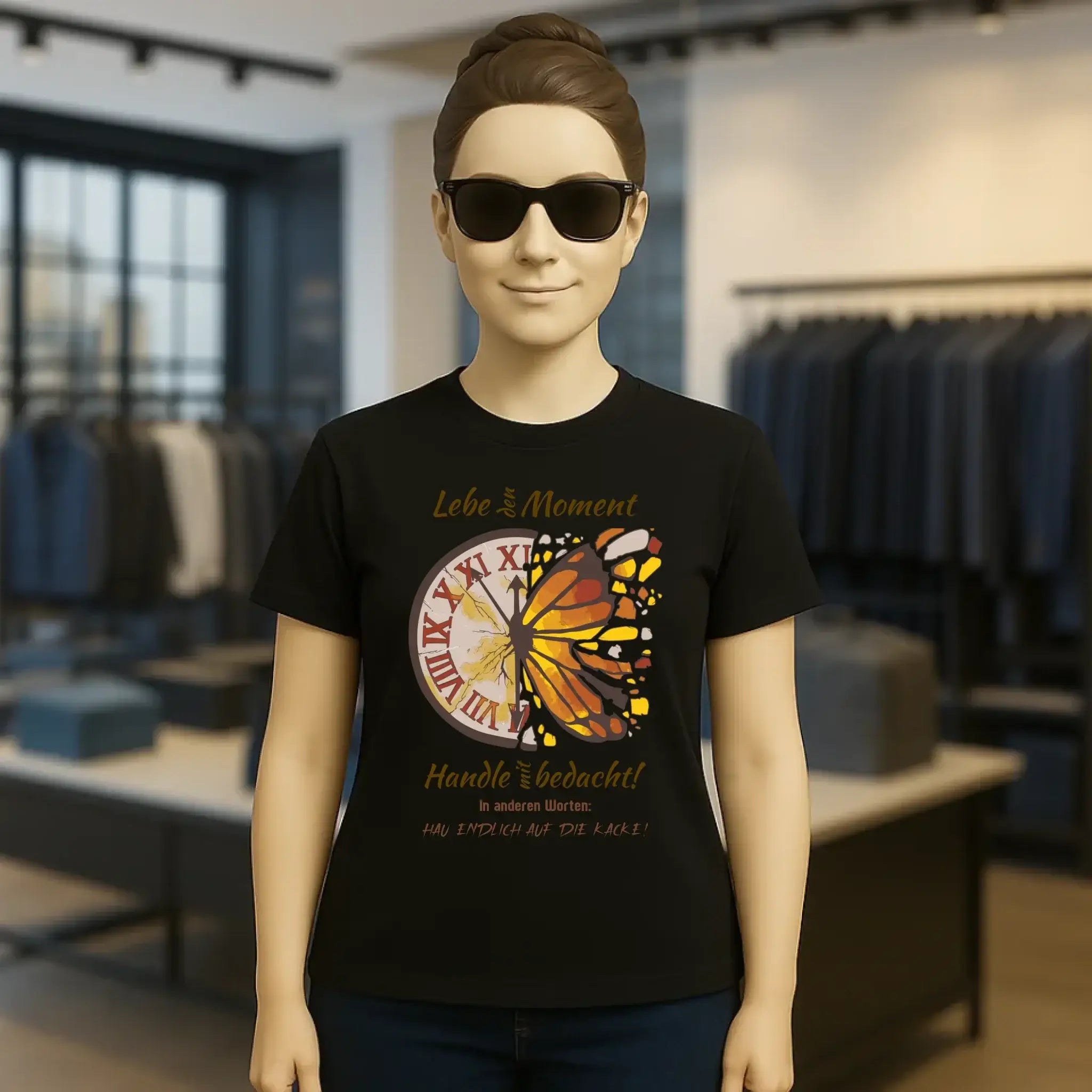 Lebe den Moment • Ladies Premium T-Shirt XS-2XL aus Bio-Baumwolle für Damen • Exklusivdesign • personalisiert