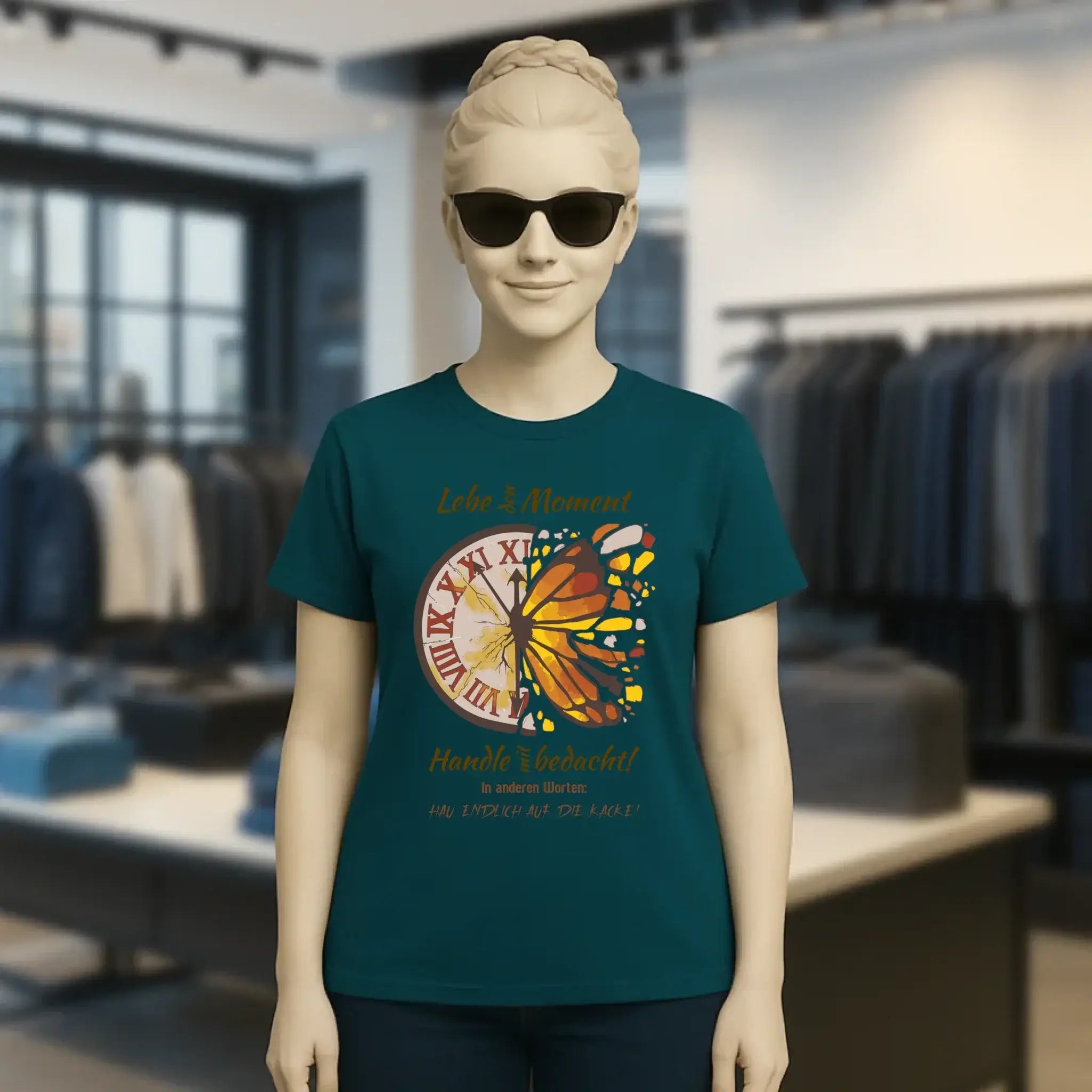 Lebe den Moment • Ladies Premium T-Shirt XS-2XL aus Bio-Baumwolle für Damen • Exklusivdesign • personalisiert