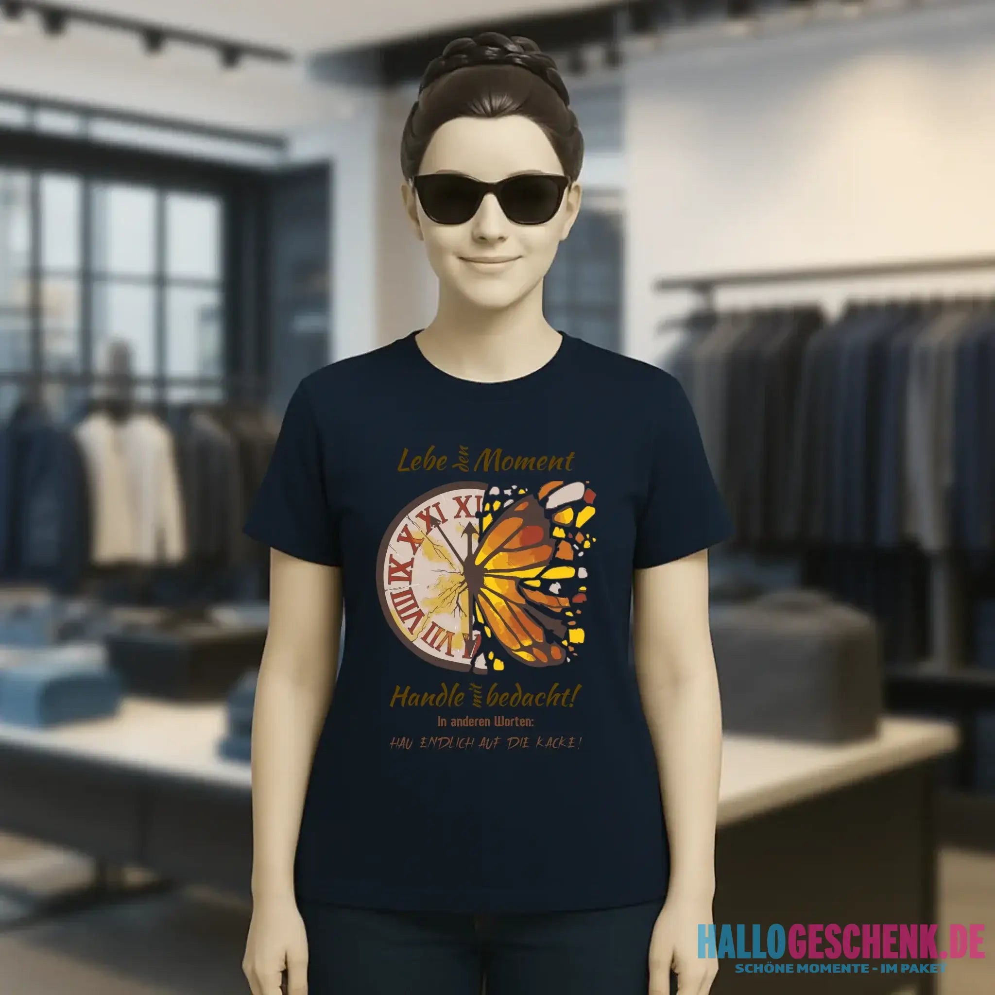 Lebe den Moment • Ladies Premium T-Shirt XS-2XL aus Bio-Baumwolle für Damen • Exklusivdesign • personalisiert