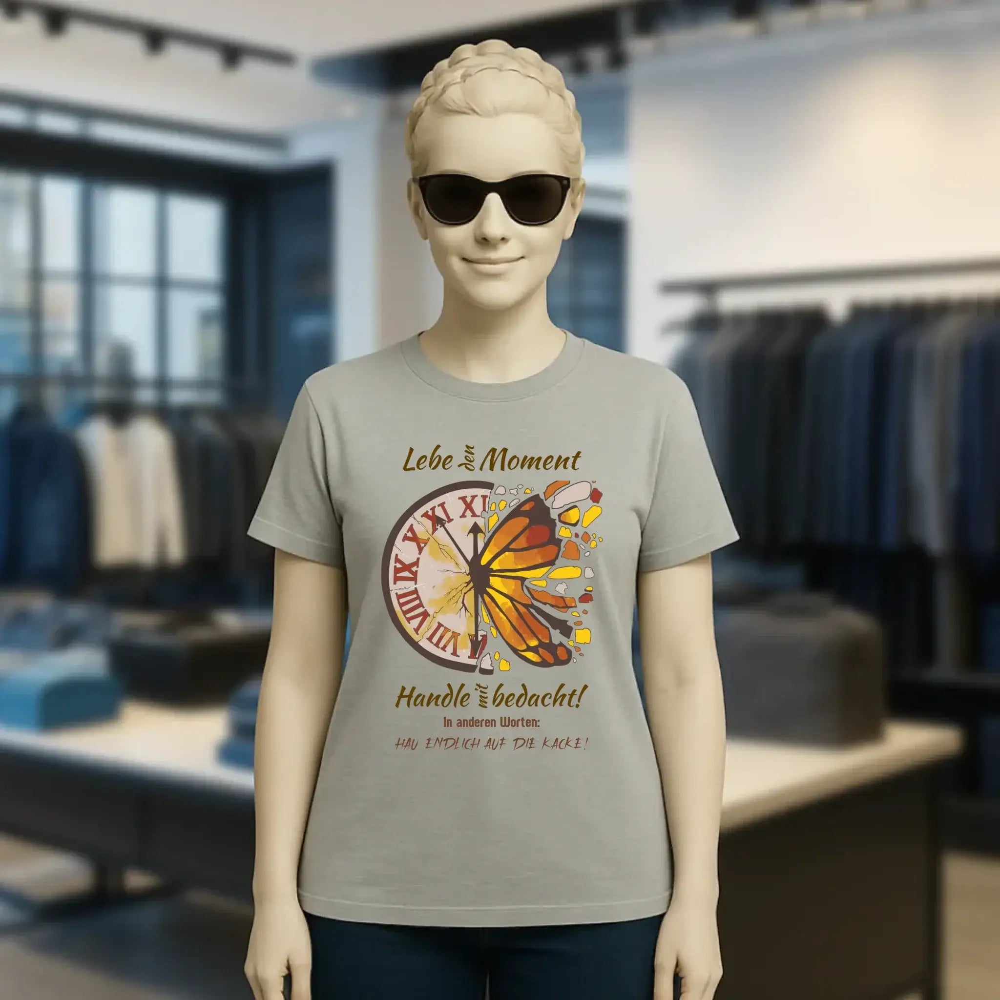 Lebe den Moment • Ladies Premium T-Shirt XS-2XL aus Bio-Baumwolle für Damen • Exklusivdesign • personalisiert