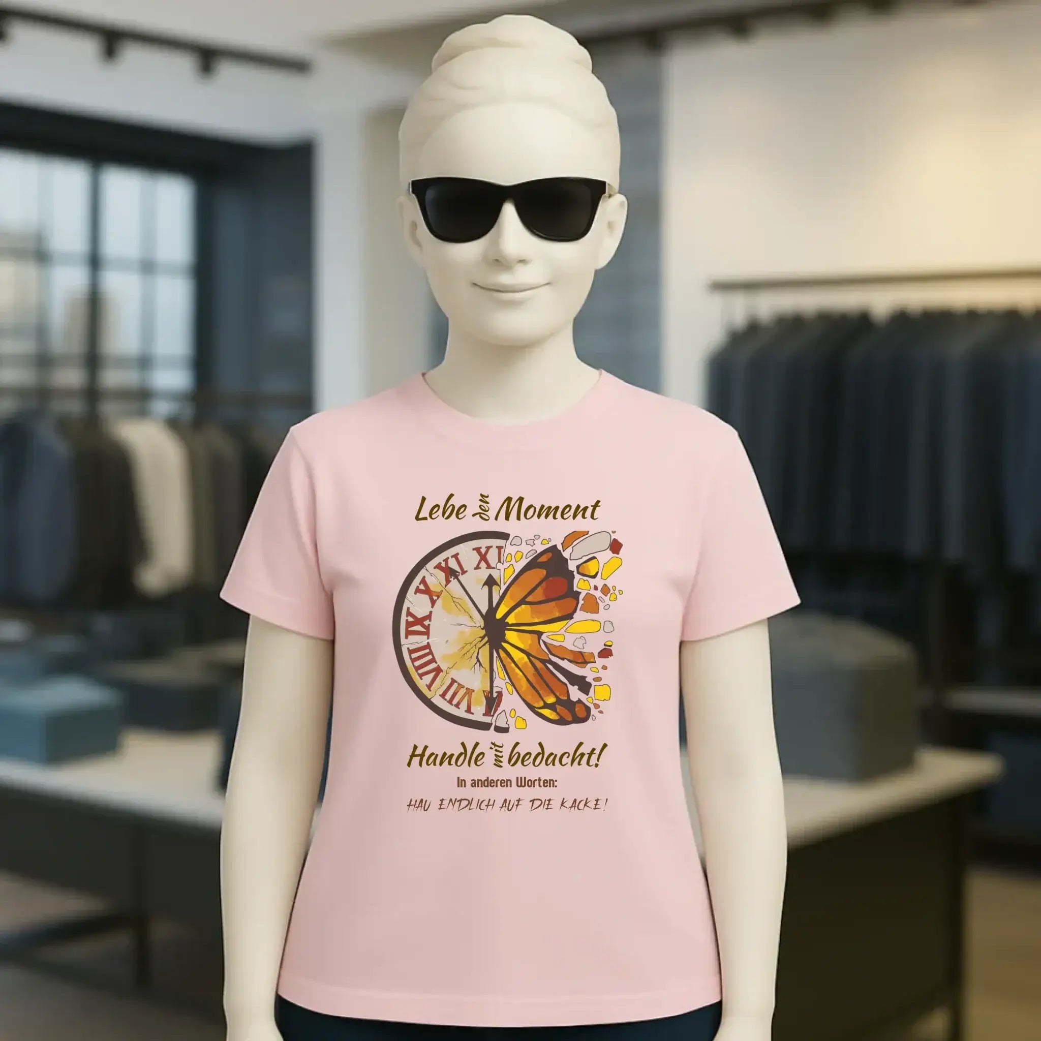 Lebe den Moment • Ladies Premium T-Shirt XS-2XL aus Bio-Baumwolle für Damen • Exklusivdesign • personalisiert