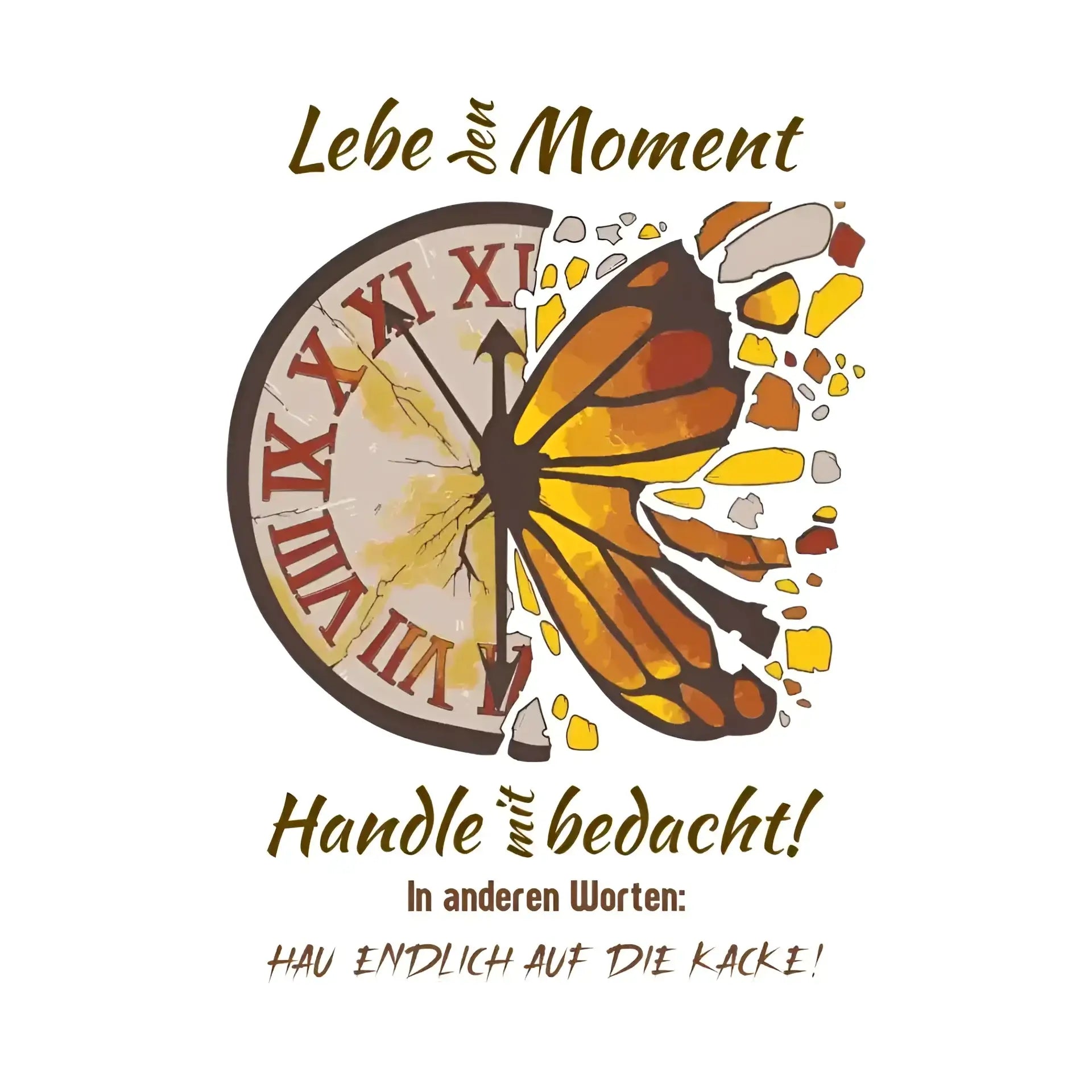 Lebe den Moment • STICKER 20x20 cm (Aufkleber) - White / OneSize / ausgestanzter Sticker 20x20 cm (Aufkleber)