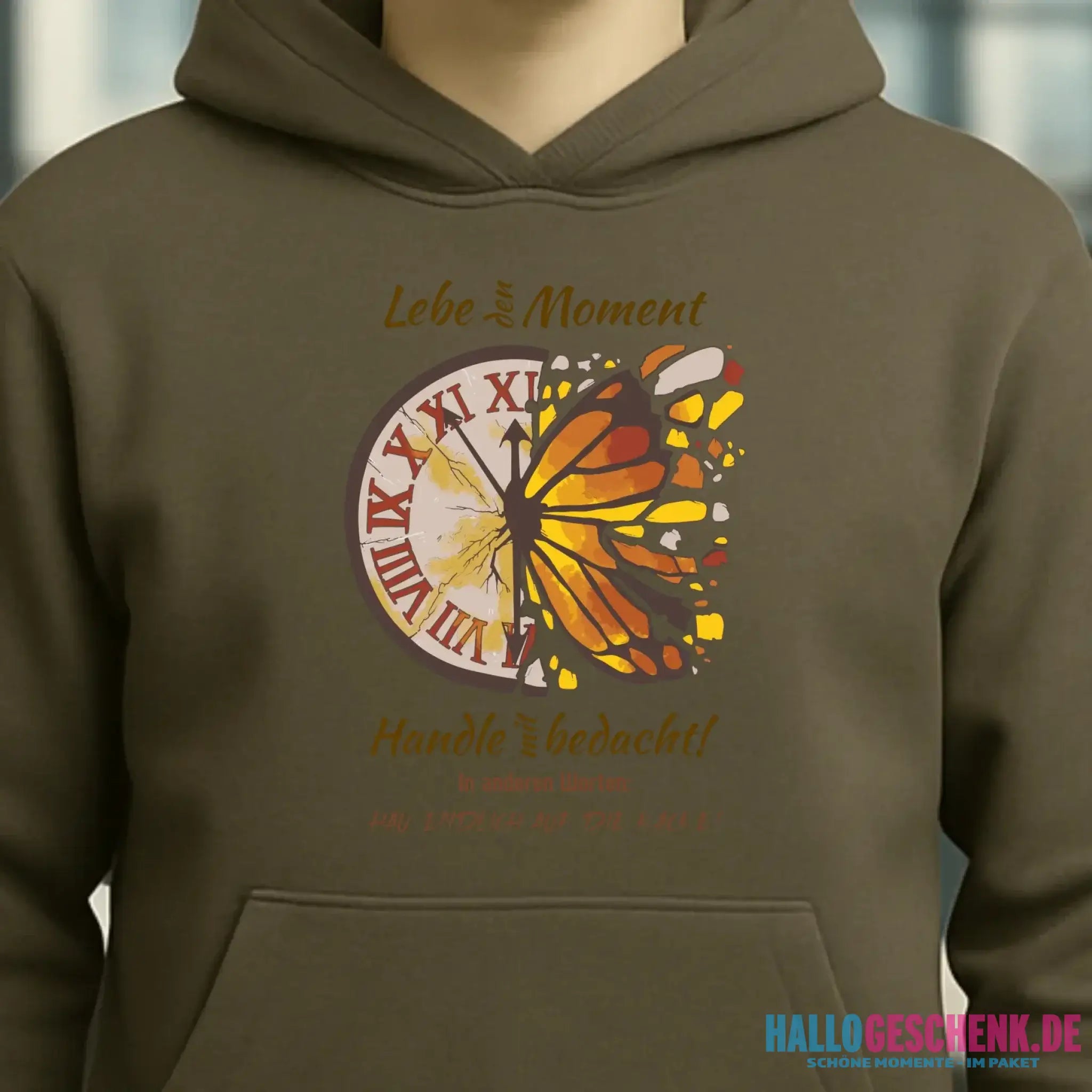 Lebe den Moment • Unisex Premium Hoodie XS-5XL aus Bio-Baumwolle für Damen & Herren • Exklusivdesign • personalisiert