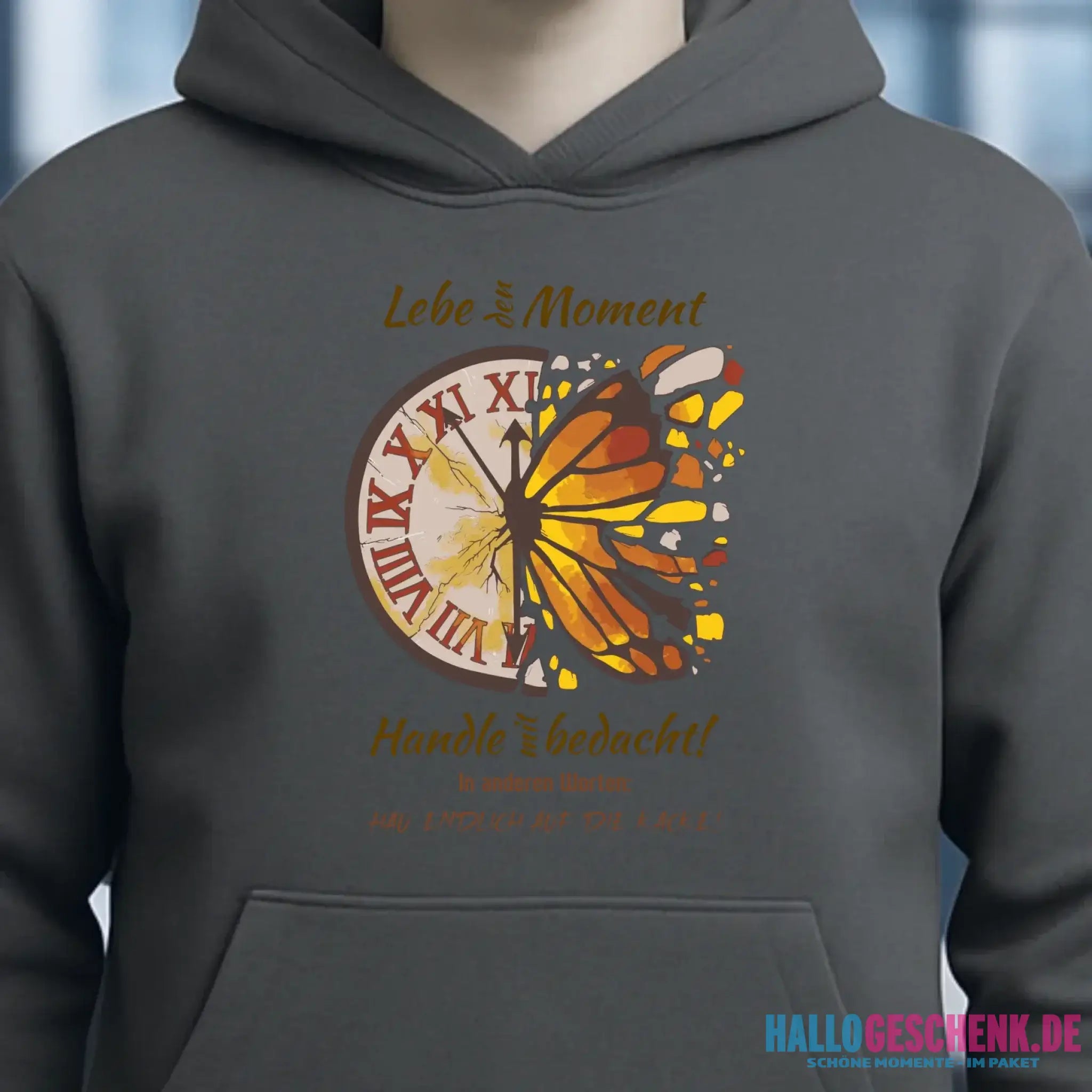 Lebe den Moment • Unisex Premium Hoodie XS-5XL aus Bio-Baumwolle für Damen & Herren • Exklusivdesign • personalisiert