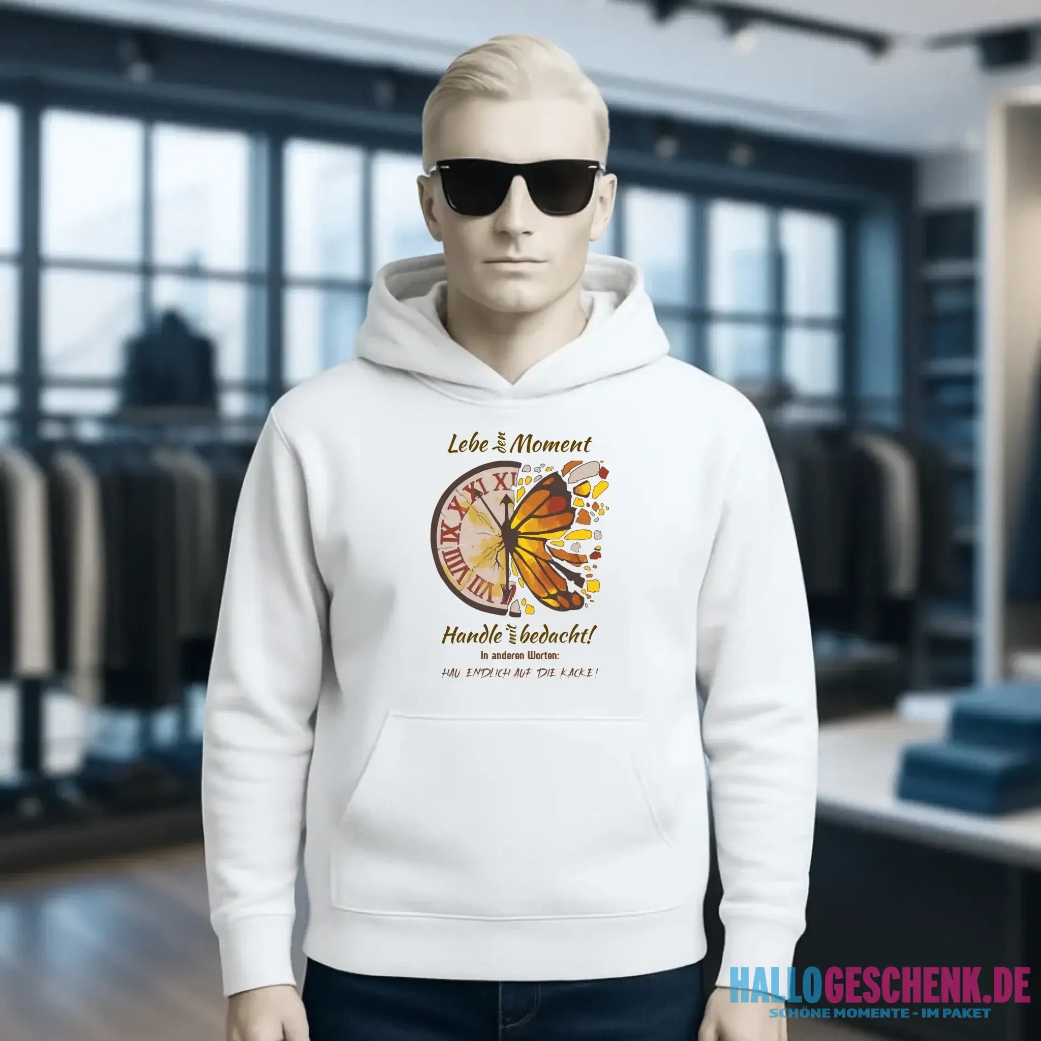 Lebe den Moment • Unisex Premium Hoodie XS-5XL aus Bio-Baumwolle für Damen & Herren • Exklusivdesign • personalisiert