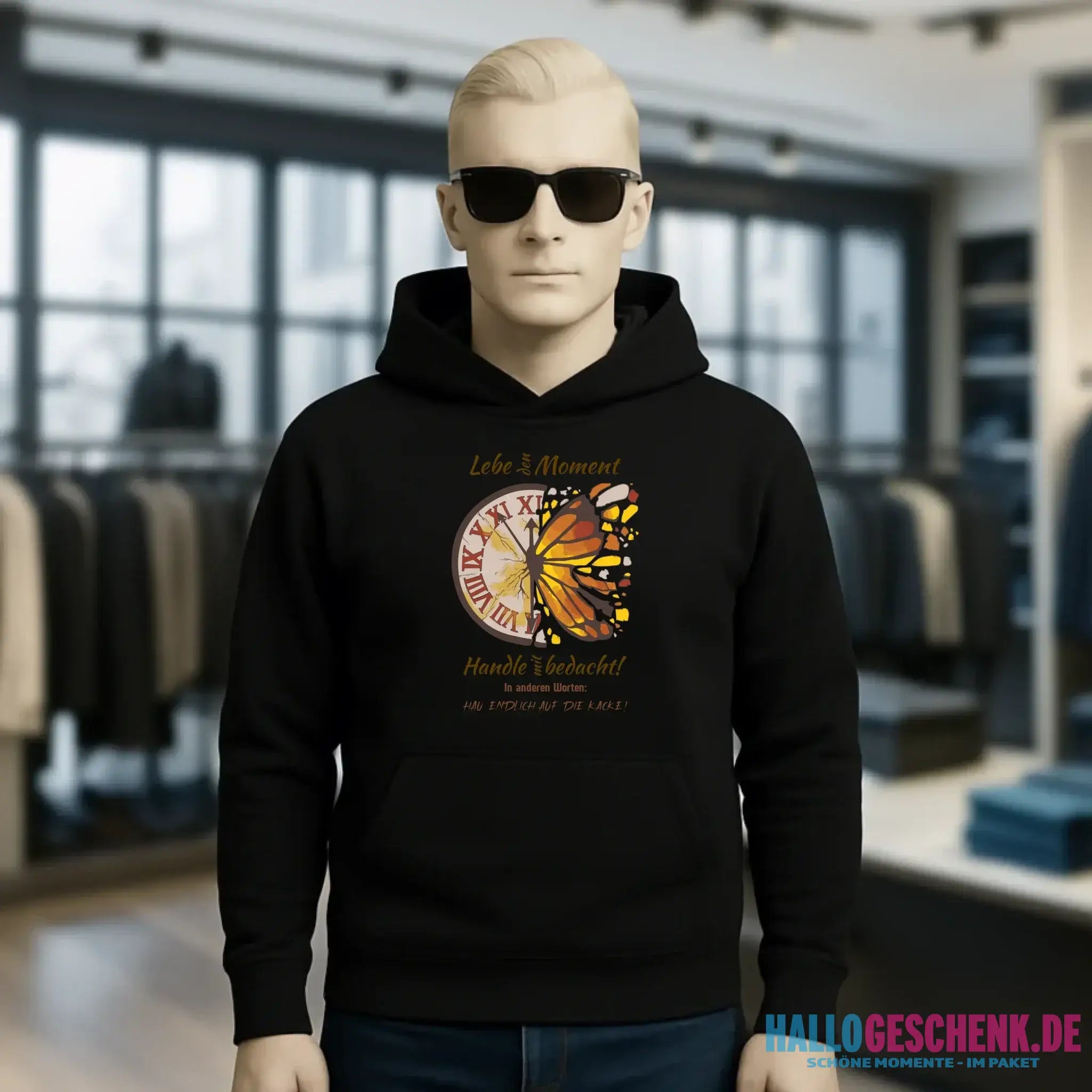 Lebe den Moment • Unisex Premium Hoodie XS-5XL aus Bio-Baumwolle für Damen & Herren • Exklusivdesign • personalisiert