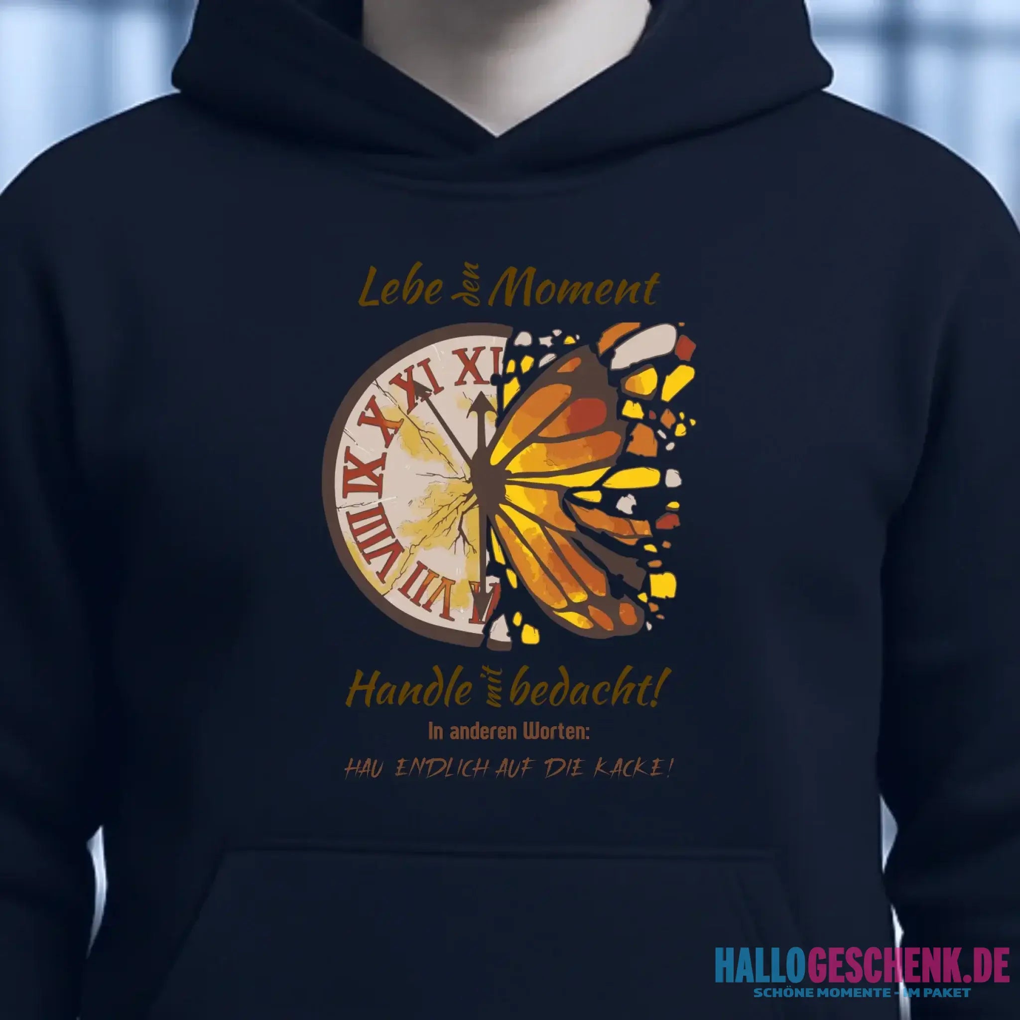 Lebe den Moment • Unisex Premium Hoodie XS-5XL aus Bio-Baumwolle für Damen & Herren • Exklusivdesign • personalisiert