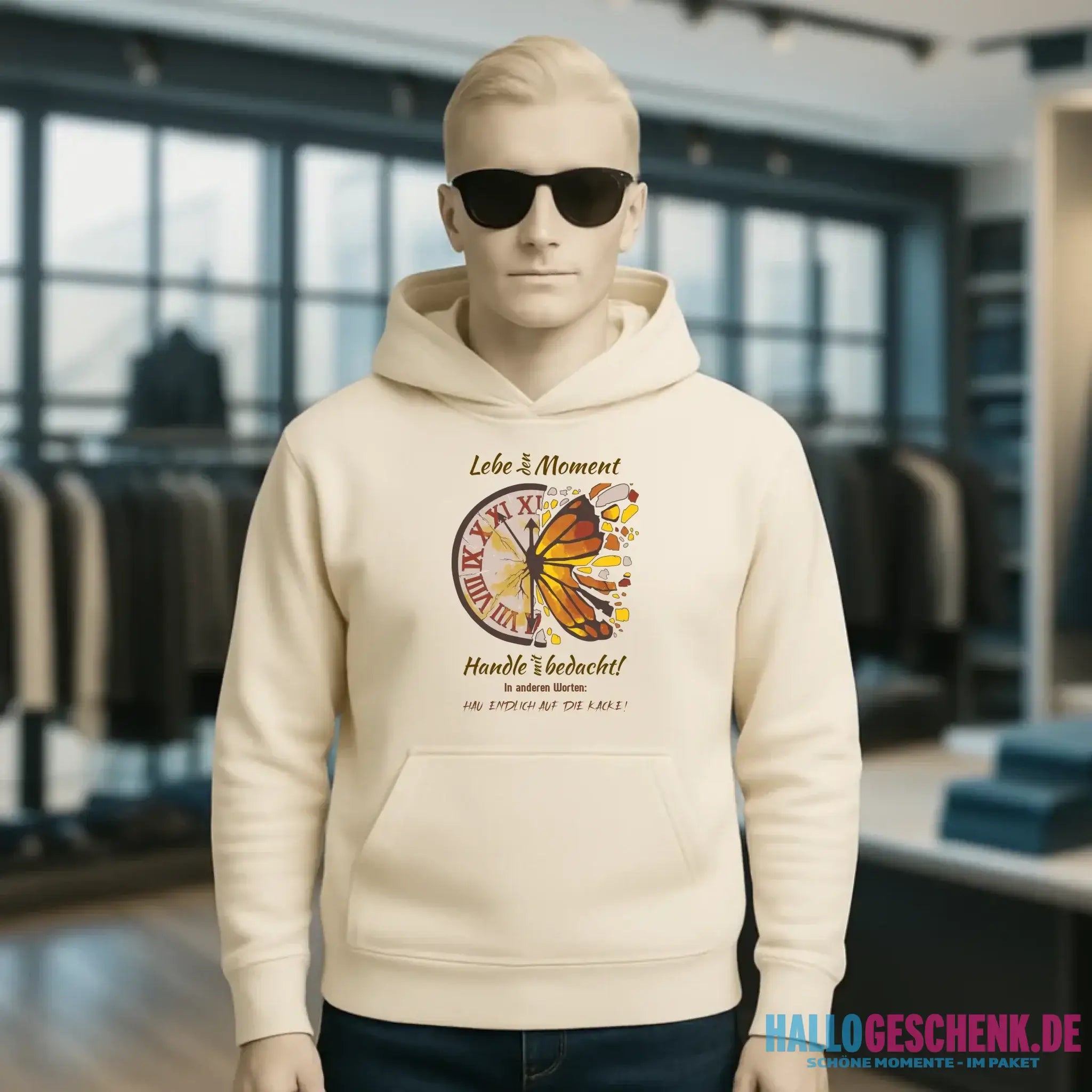 Lebe den Moment • Unisex Premium Hoodie XS-5XL aus Bio-Baumwolle für Damen & Herren • Exklusivdesign • personalisiert