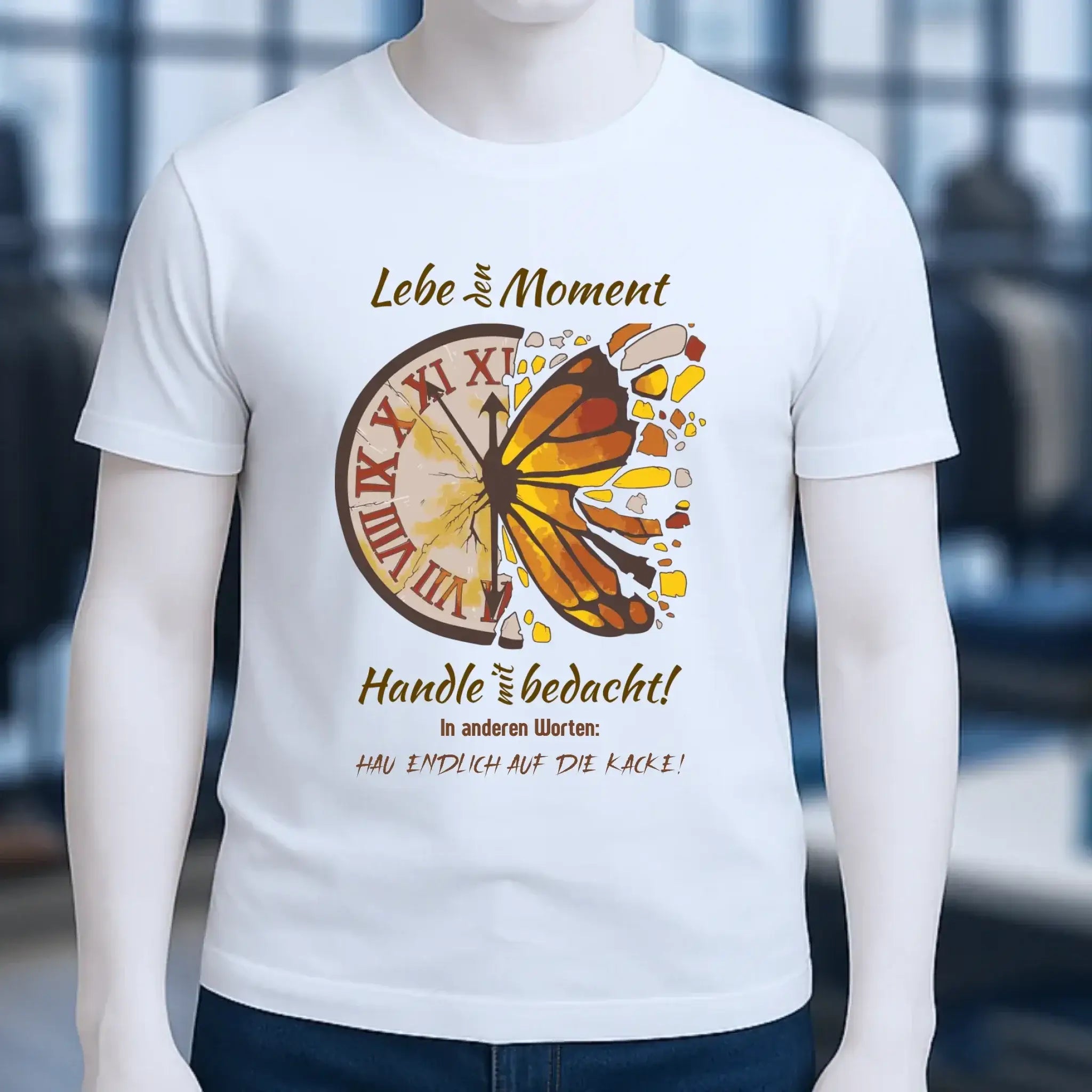 Lebe den Moment • Unisex Premium T-Shirt XS-5XL aus Bio-Baumwolle für Damen & Herren • Exklusivdesign • personalisiert